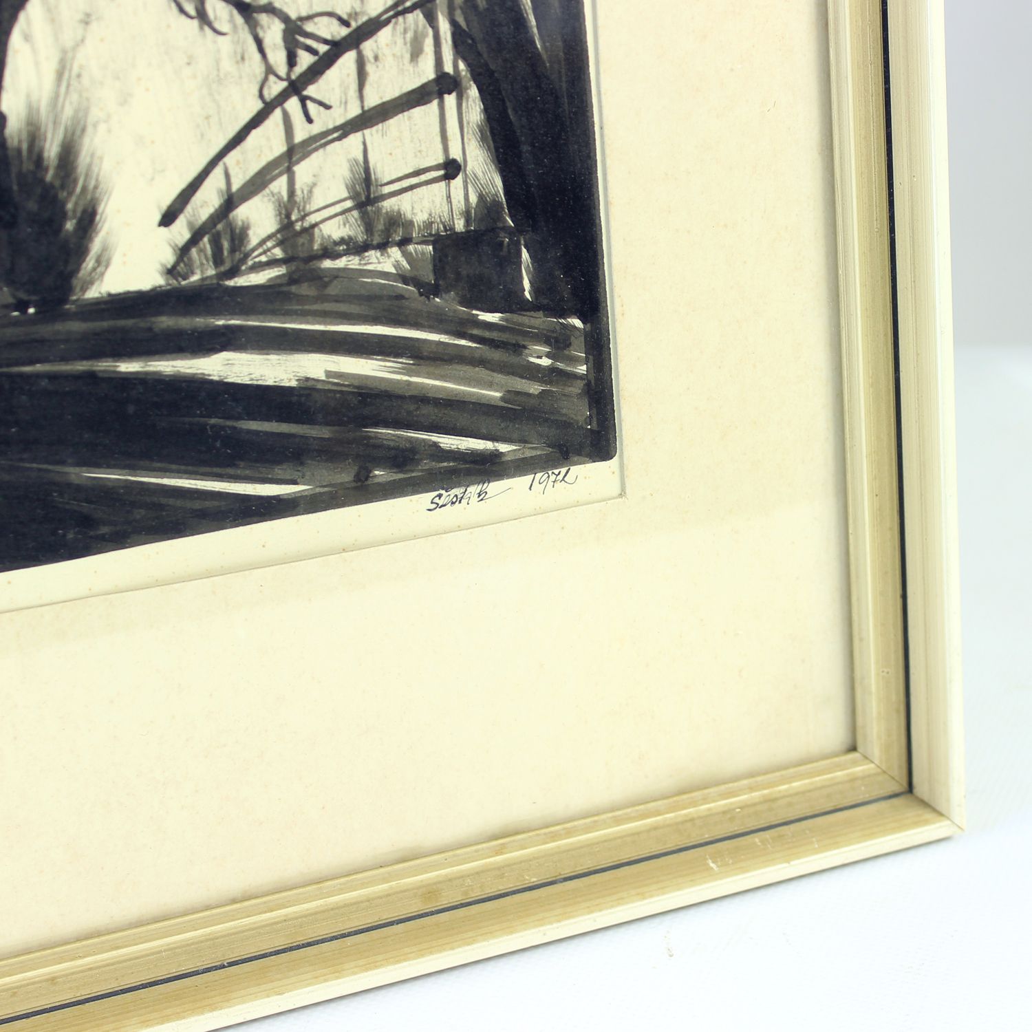 Set Of 2 Paintings On Paper, Signed Sestak 1972 photo Art