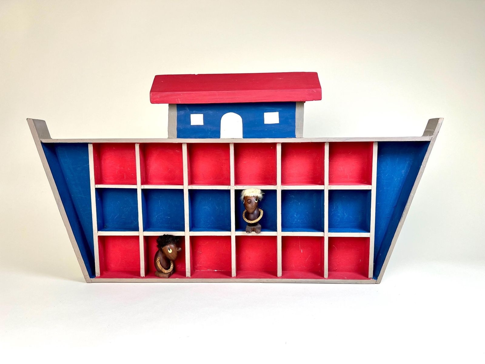 Vintage Curio Display Shelf, Handmade Nautical Themed Curio Display Case, Knick Knack Display Shelf, Lego Shelf Display, Toy Storage Unit photo for sale