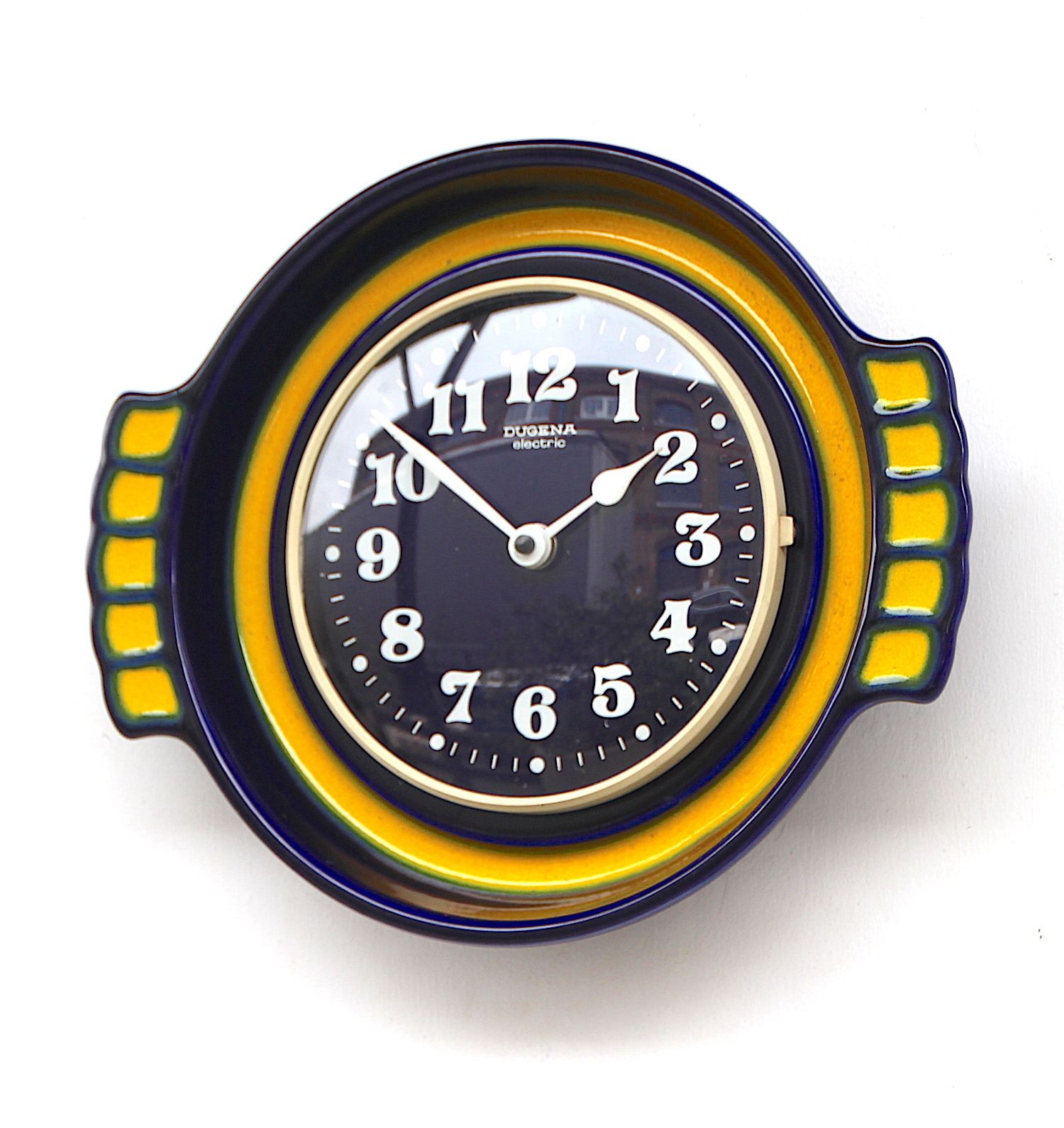 1970s West German Ceramic Vintage Factory Wall Clock. Fully Guaranteed photo vinterior