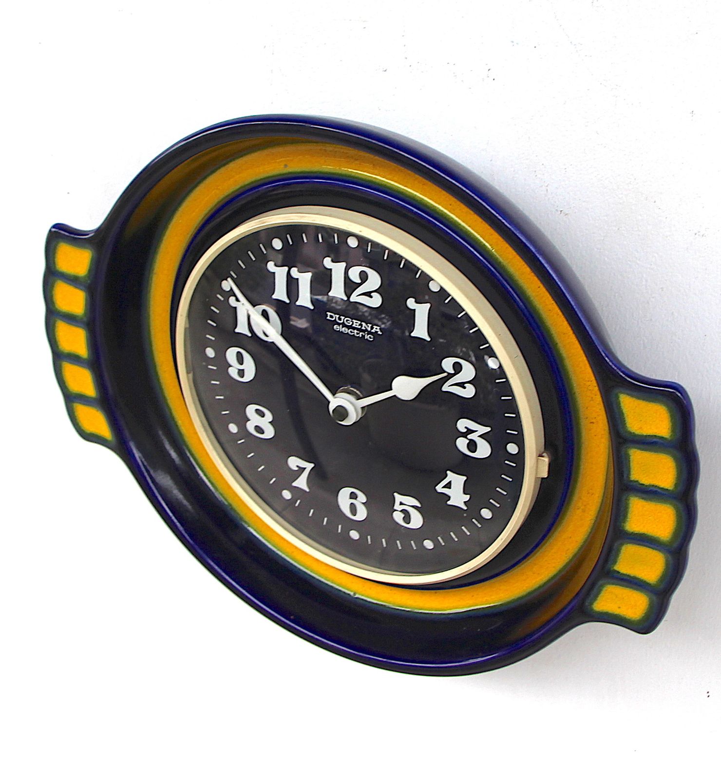 Home Decor 1970s West German Ceramic Vintage Factory Wall Clock. Fully Guaranteed photo
