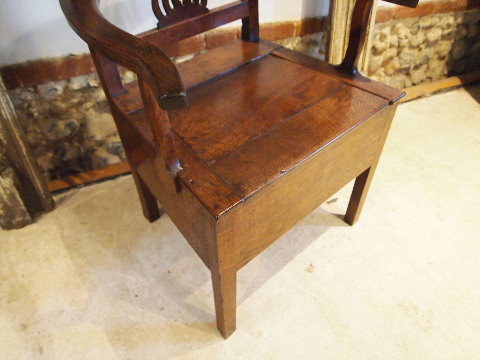 Chair Rare Welsh Oak Commode Chair George III C1770 photo vinterior