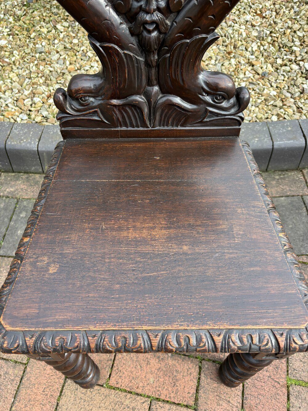 Victorian Oak Hall Chair, 1800s photo Furniture