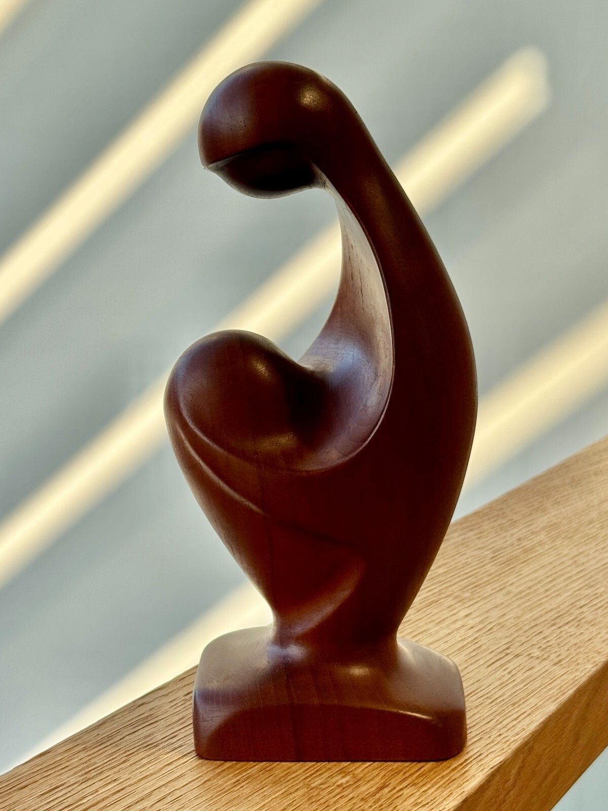 Mid Century Danish Teak Sculpture Simon Randers Mobilfabrik "Mother & Child"