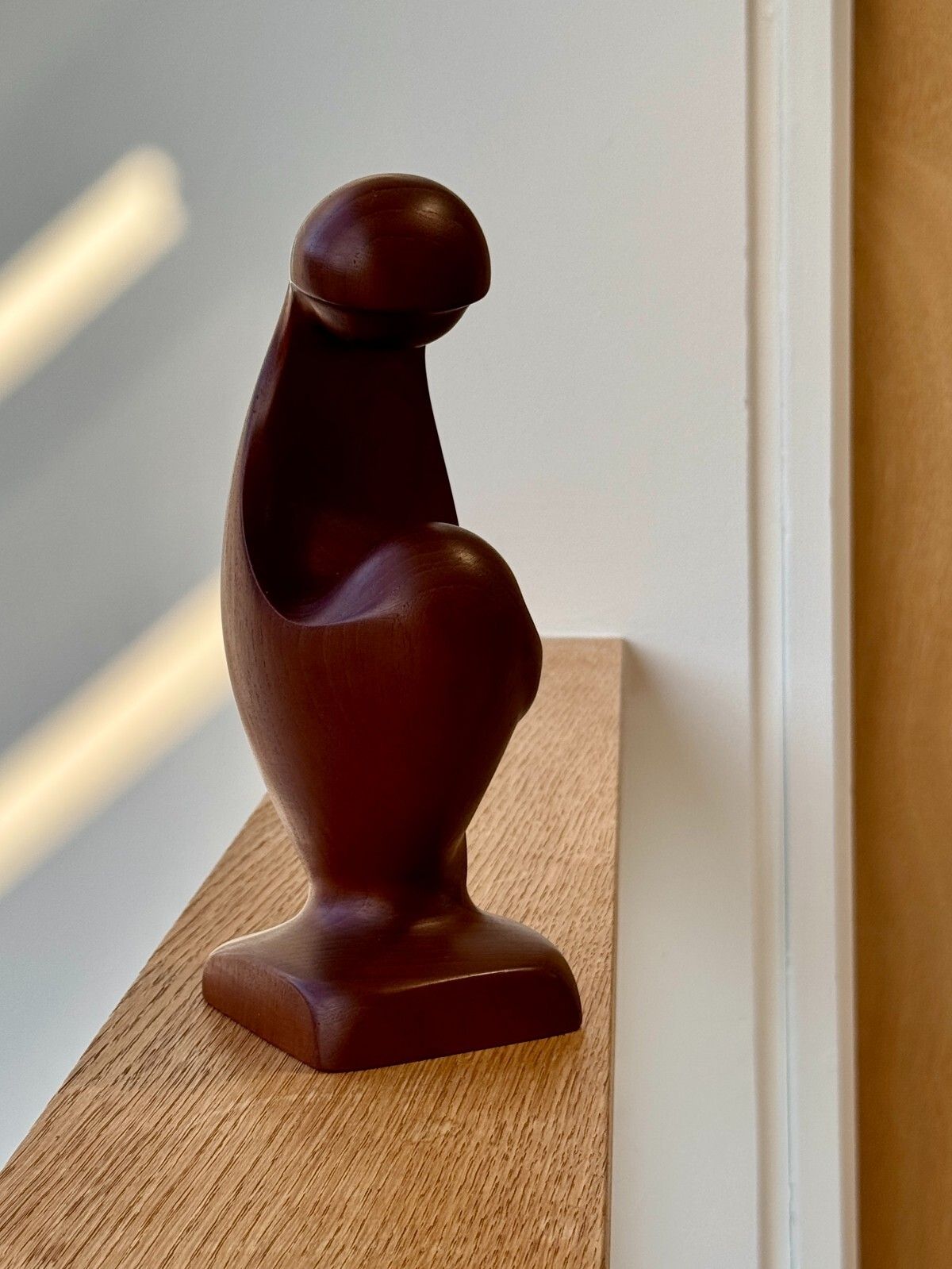 Mid Century Danish Teak Sculpture Simon Randers Mobilfabrik "Mother & Child" photo 125.0