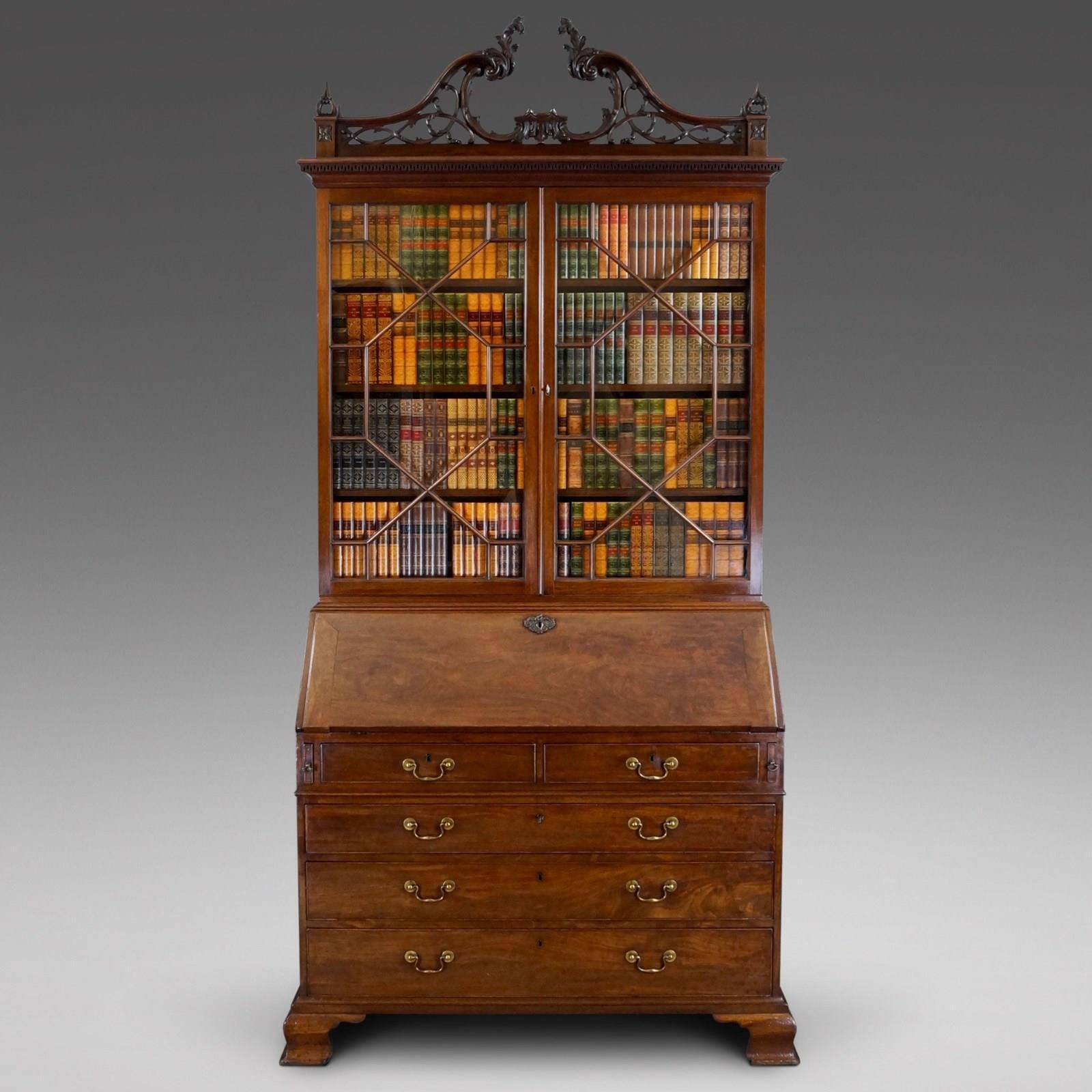 An Important George III Mahogany Bureau Bookcase photo for sale