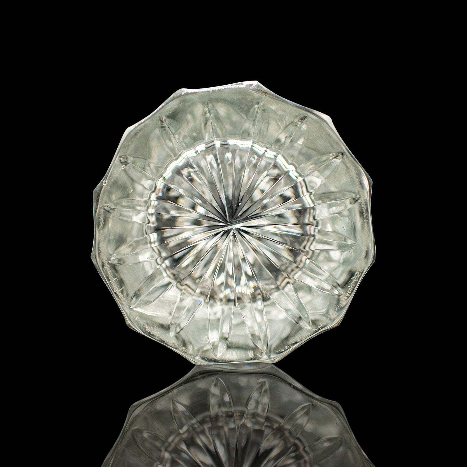 434.0 Vintage Crystal Flower Vase, English, Cut Glass, Bouquet, Sleeve, Circa 1940 photo