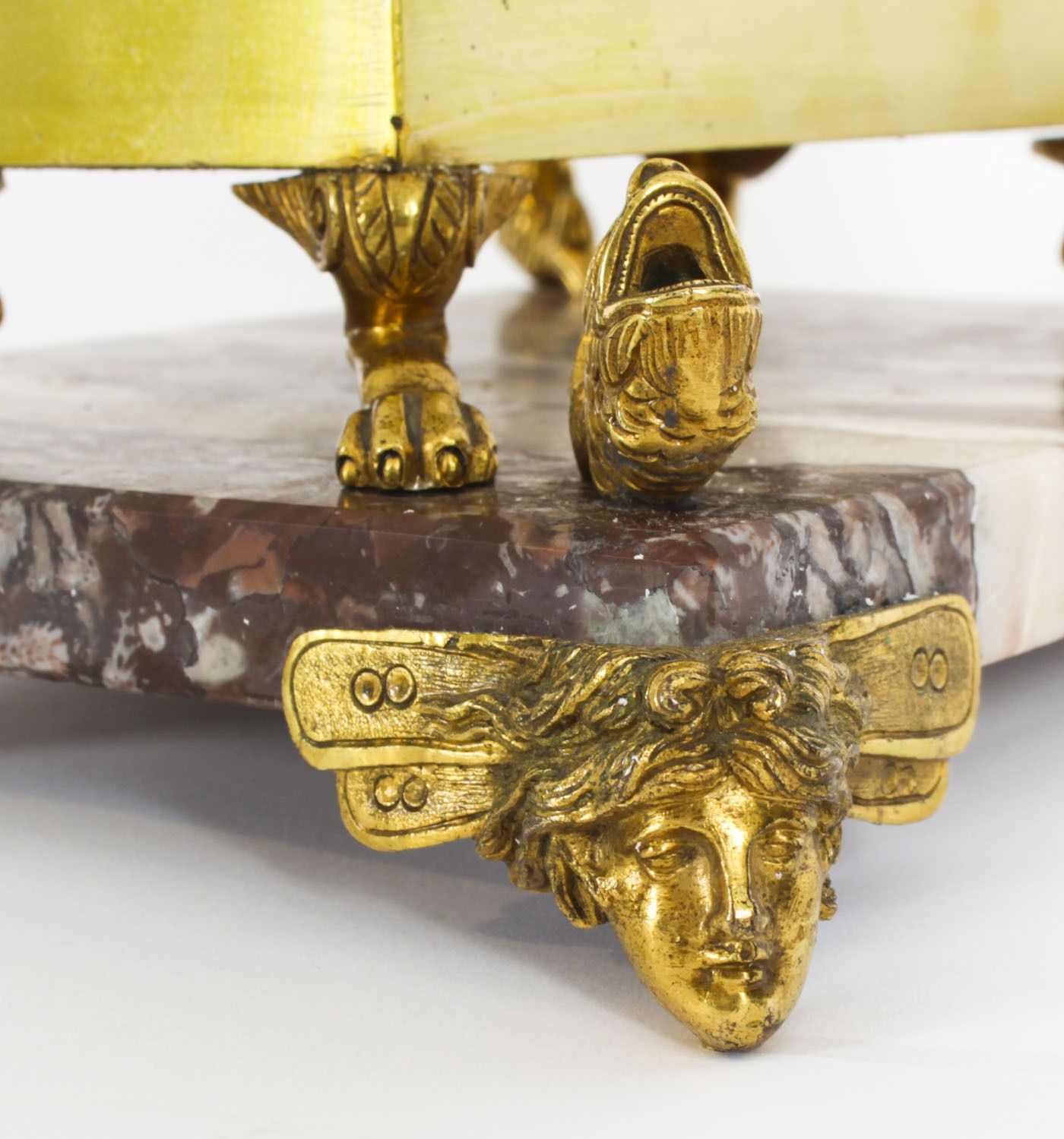 photo vintage Antique French Ormolu & Marble Casket 19th C