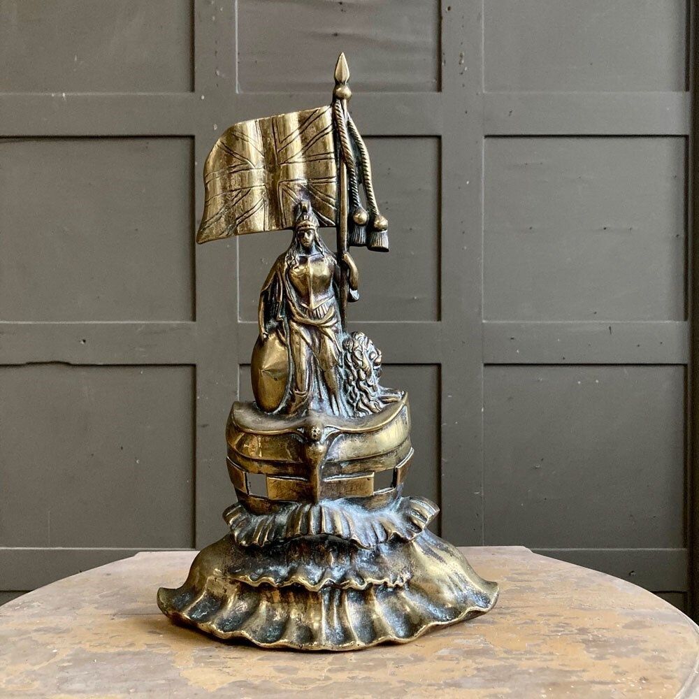 Victorian Brass Door Stop   'Britannia'