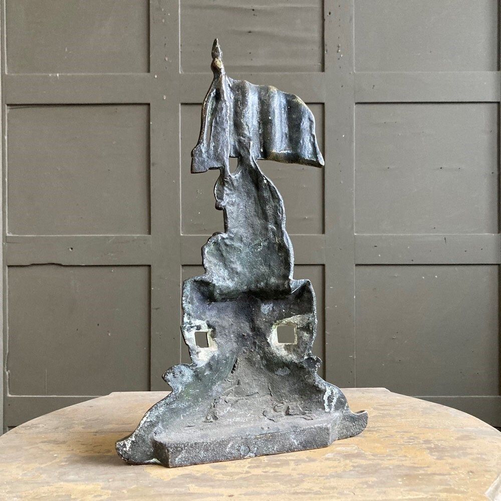 Victorian Brass Door Stop   'Britannia' photo vintage