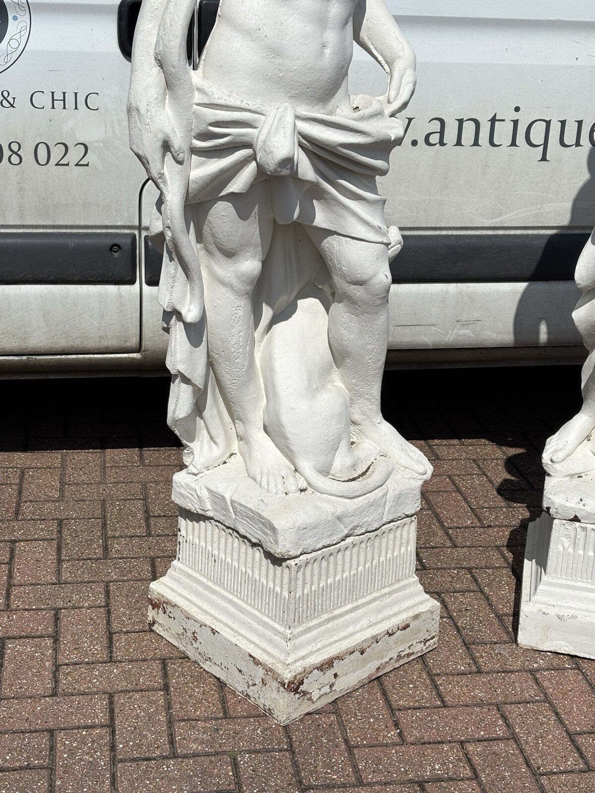 Pair Of Classical Diana & The Hunter Garden Statues On Based. Large In Size photo vinterior