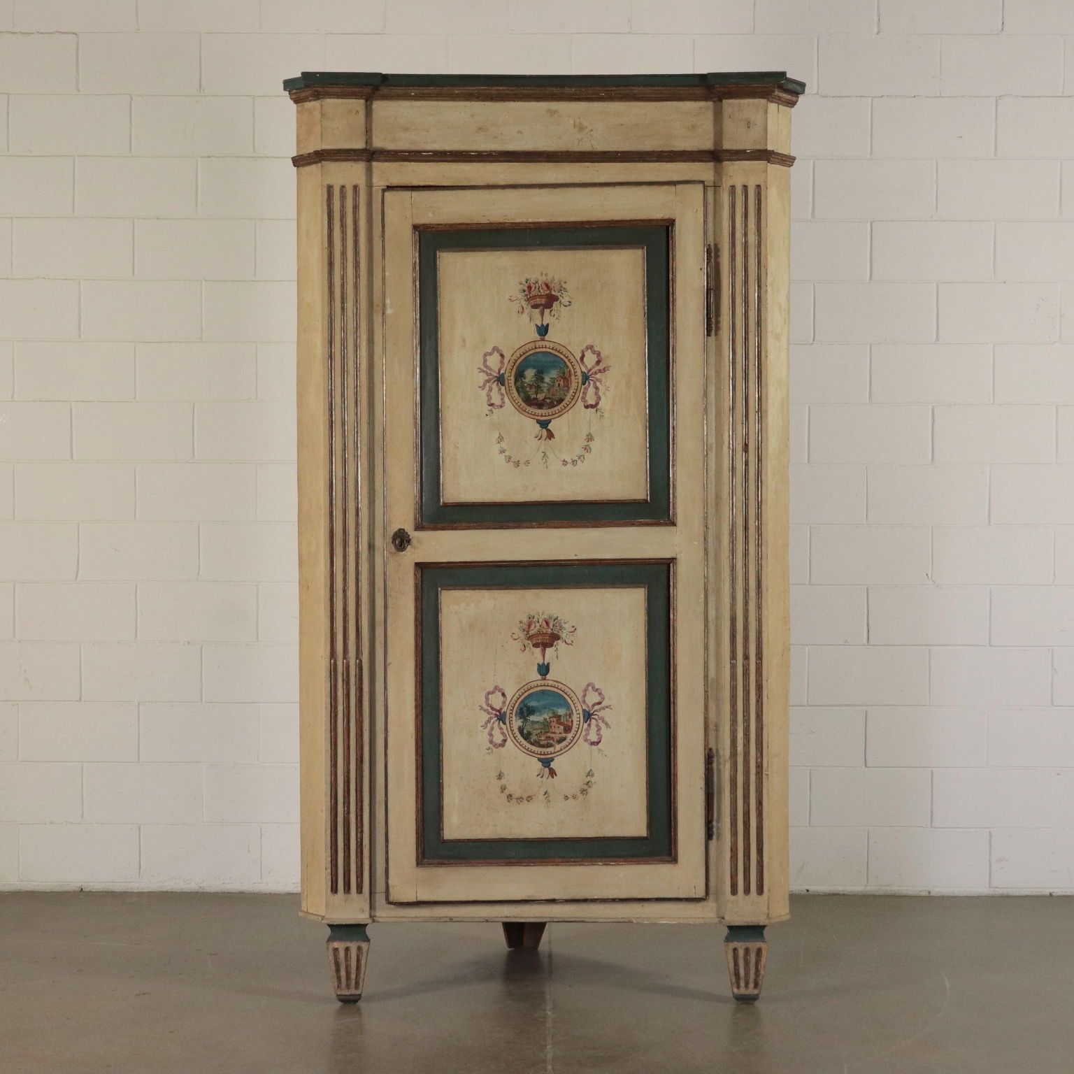 Pair Of Antique Corner Cabinets Poplar Piacenza Italy 18th Century photo Furniture