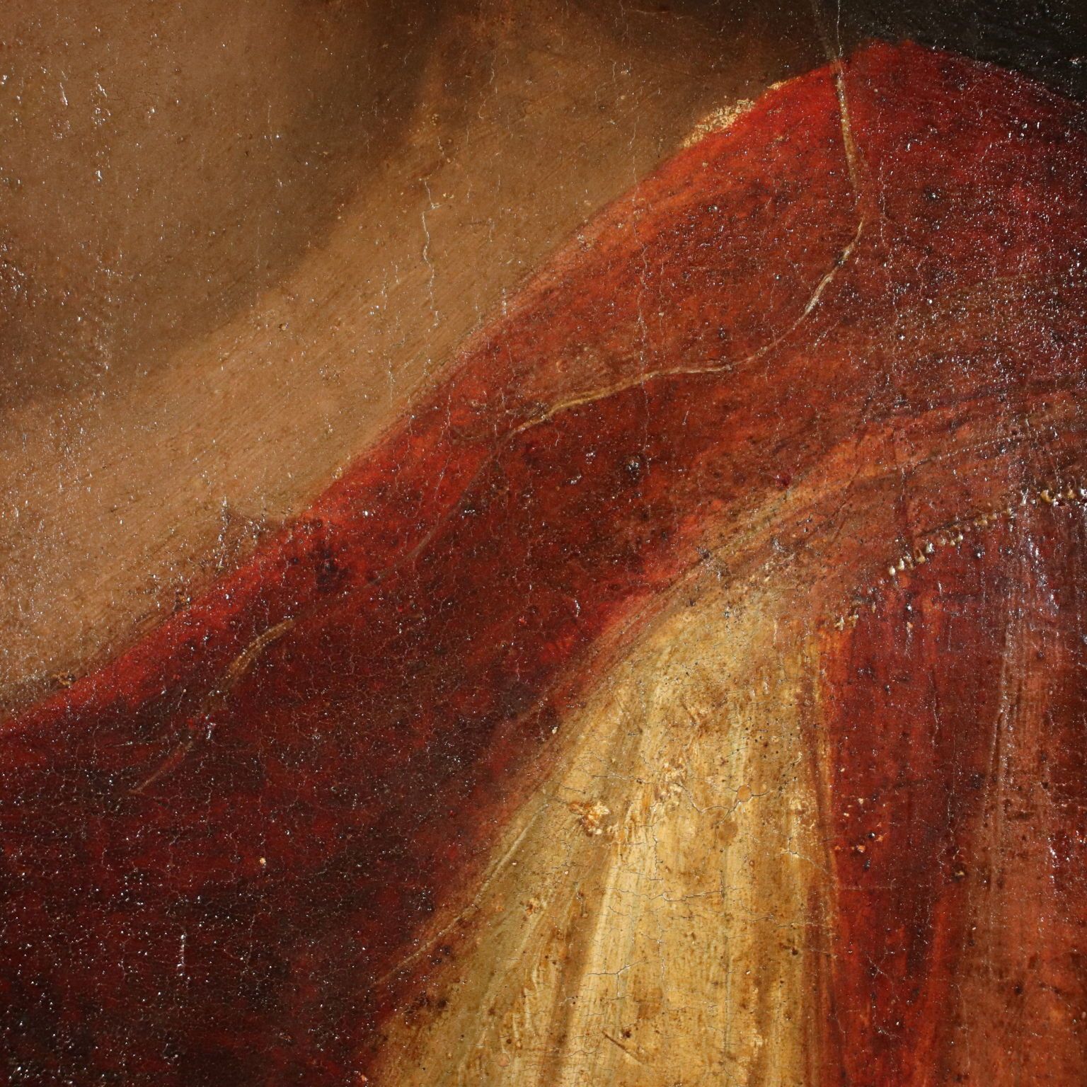 Antique Painting Female Head A. Del Sarto Attr. Tempera On Wood photo vintage