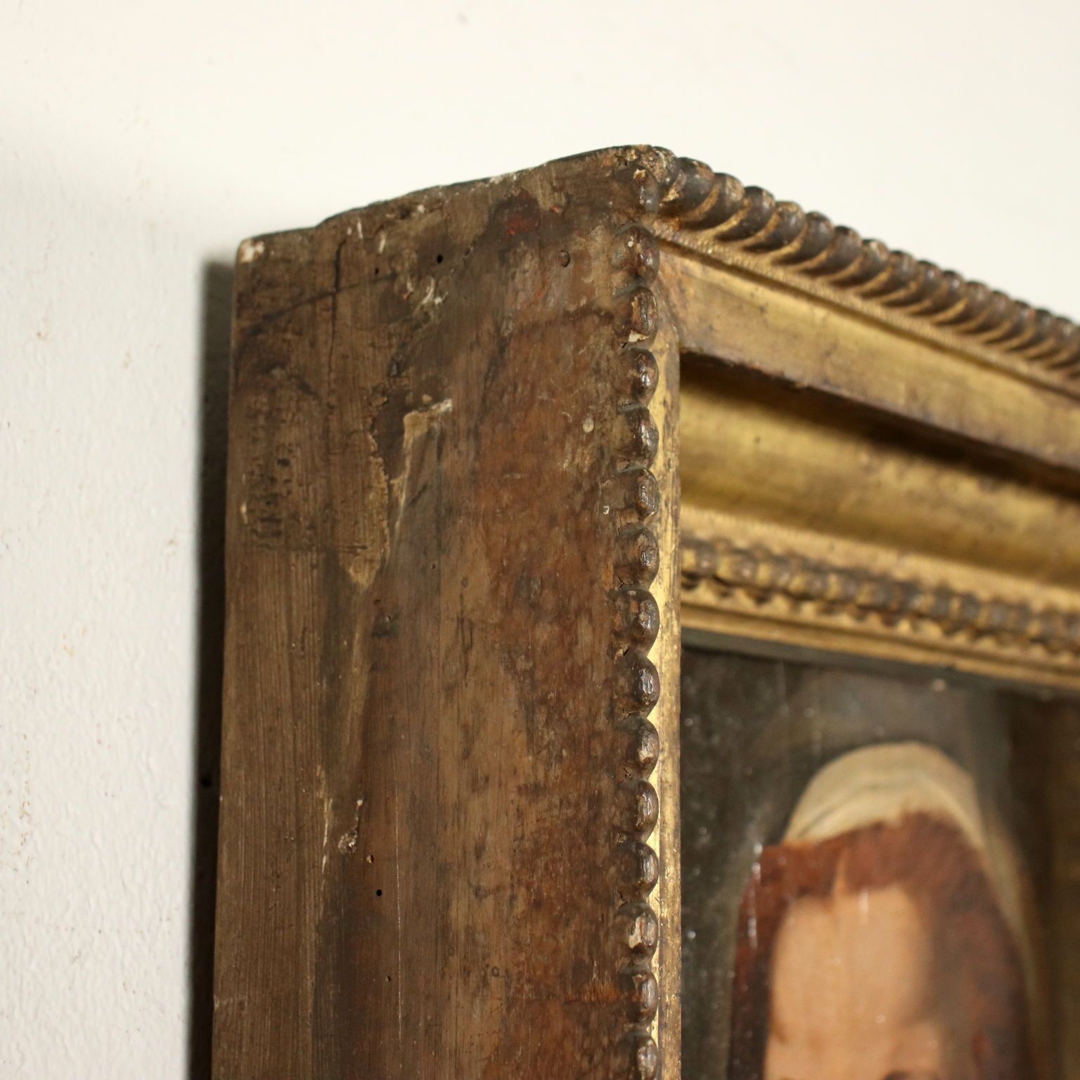 photo for sale Antique Painting Female Head A. Del Sarto Attr. Tempera On Wood