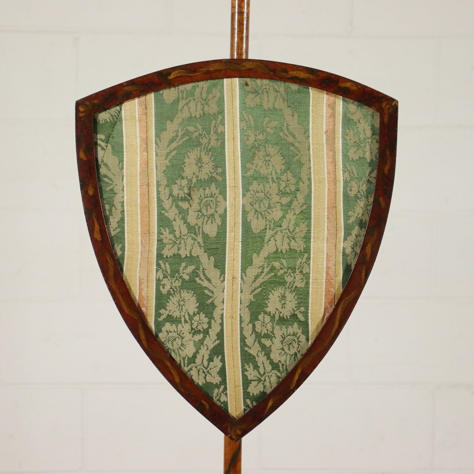 Pair Of George IV Screen Poles Satinwood Fabric England 19th Century photo for sale