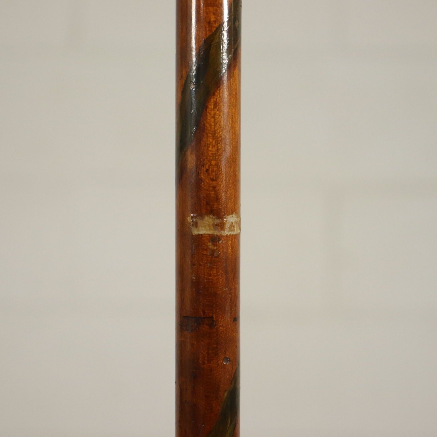 Pair Of George IV Screen Poles Satinwood Fabric England 19th Century photo vintage