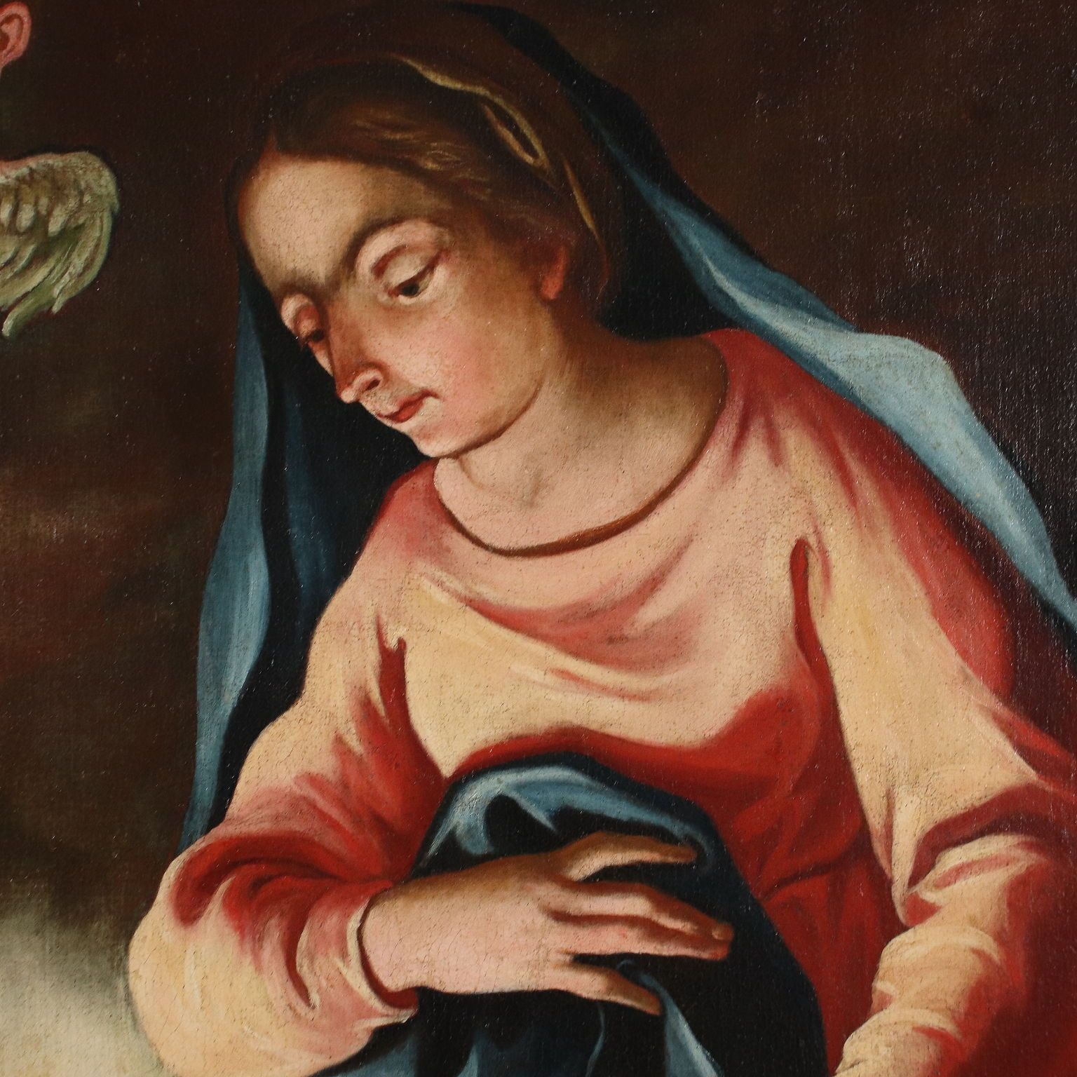 Adoration Of Jesus Child Oil On Canvas Italy XVII Century photo Art