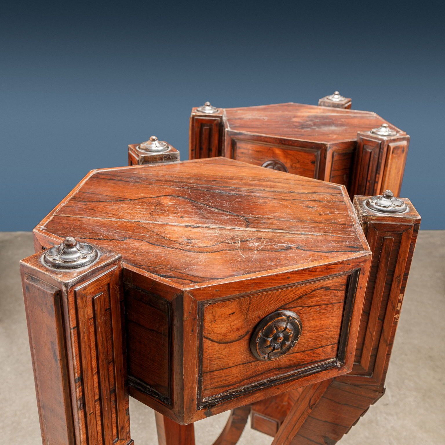 Pair Of Antique Trypods Rosewood England XIX Century photo vinterior