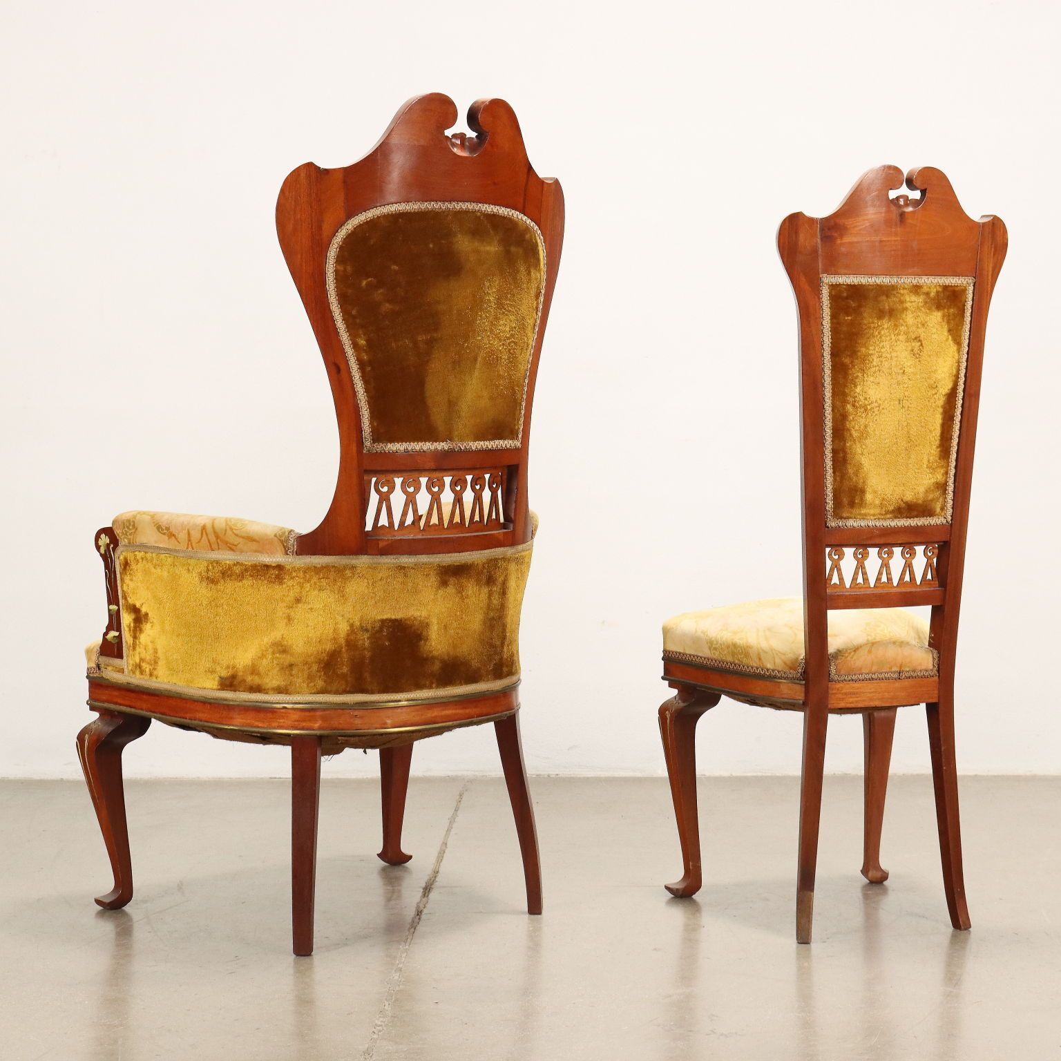 photo for sale Group Of Chairs And Armchairs Art Nouveau Italy XIX Century