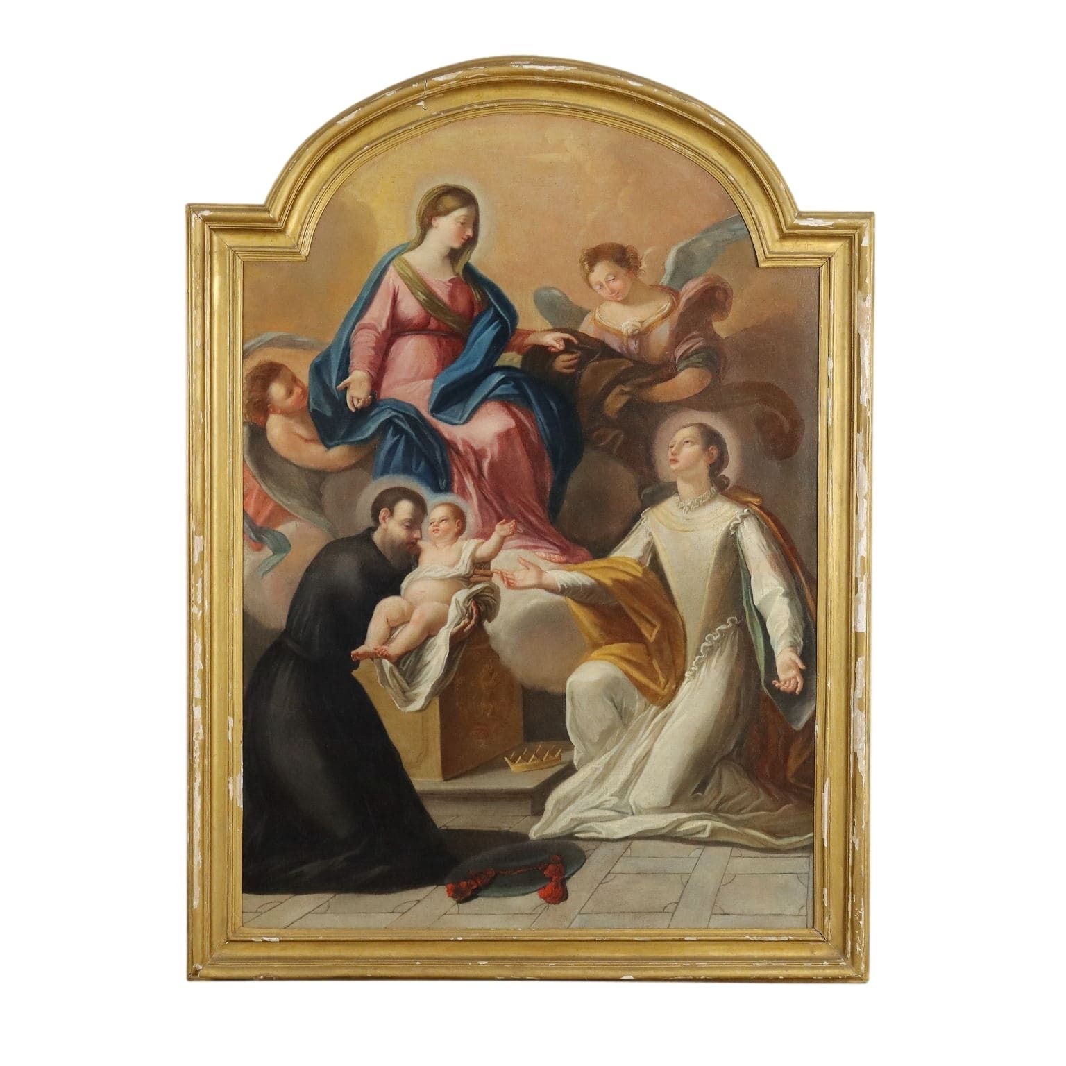 Religious Subject Oil On Canvas Italy XVII XVIII Century