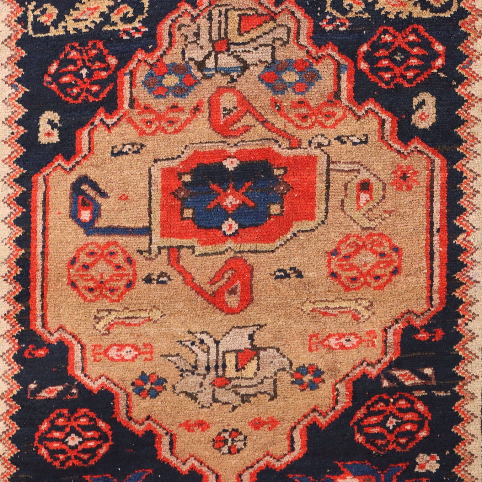 Antique Asian Carpet Cotton Wool Heavy Knot 201 X 39 In photo 970.0