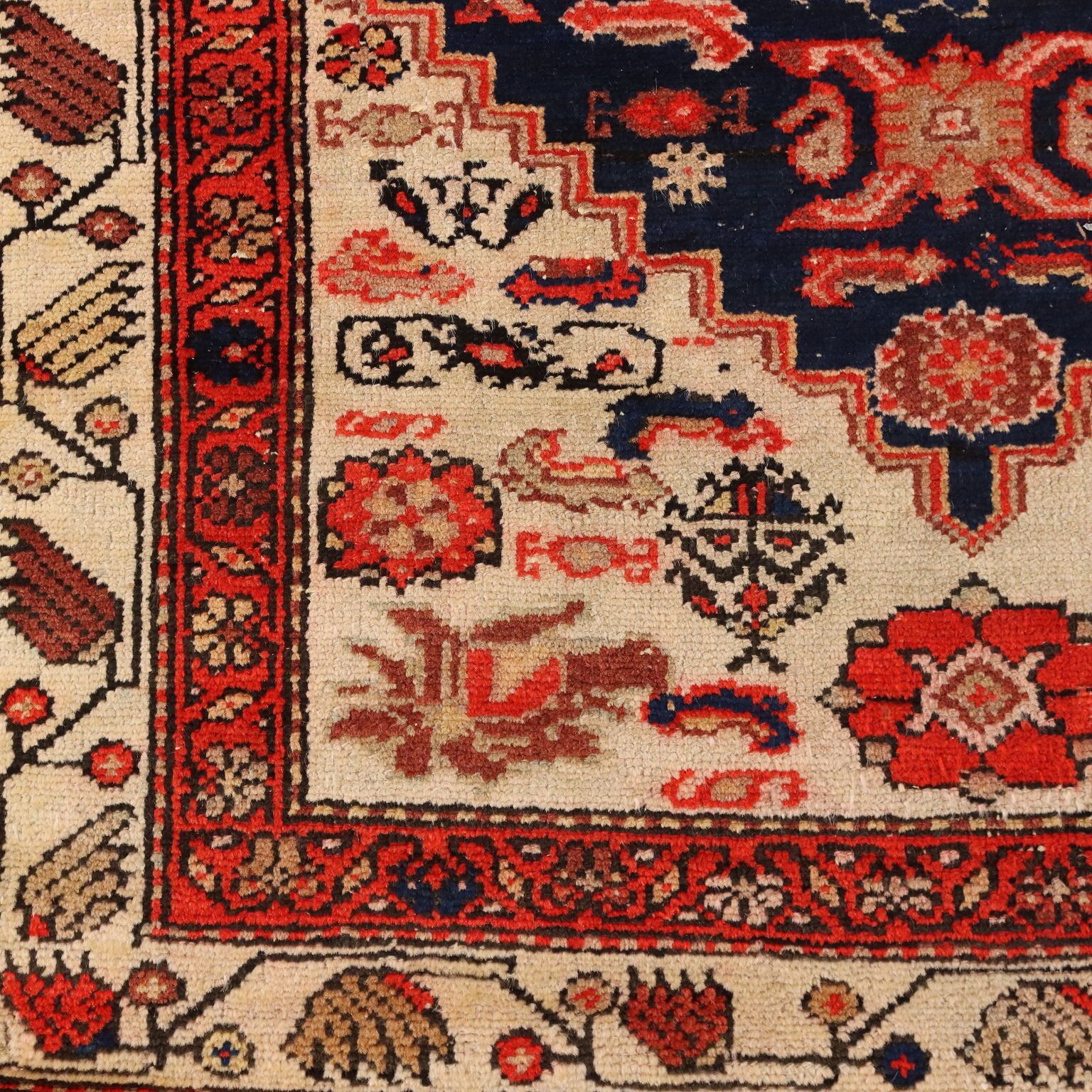 Antique Asian Carpet Cotton Wool Heavy Knot 201 X 39 In photo vinterior