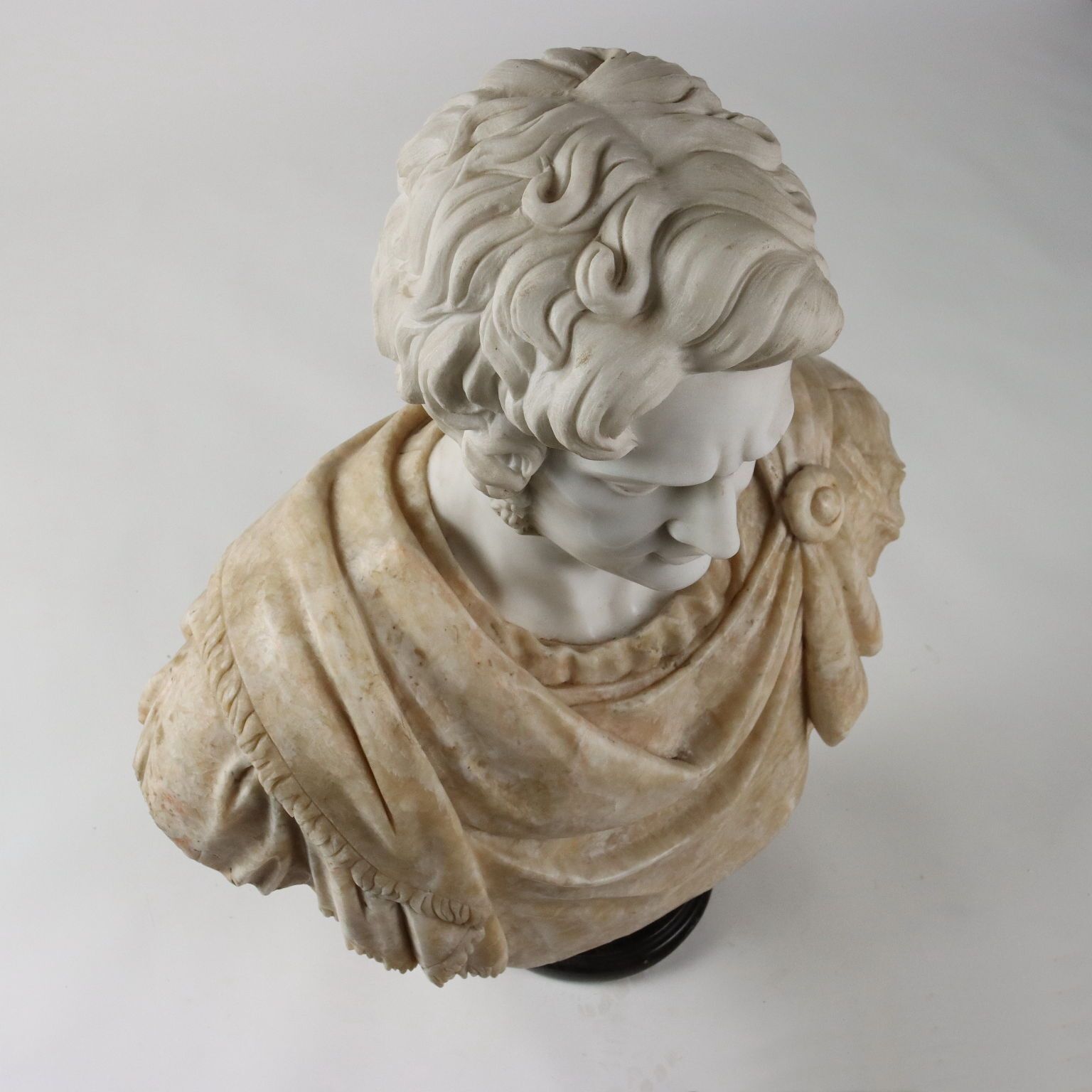 Bust Of A Roman Emperor White Marble Italy XX Century photo vintage