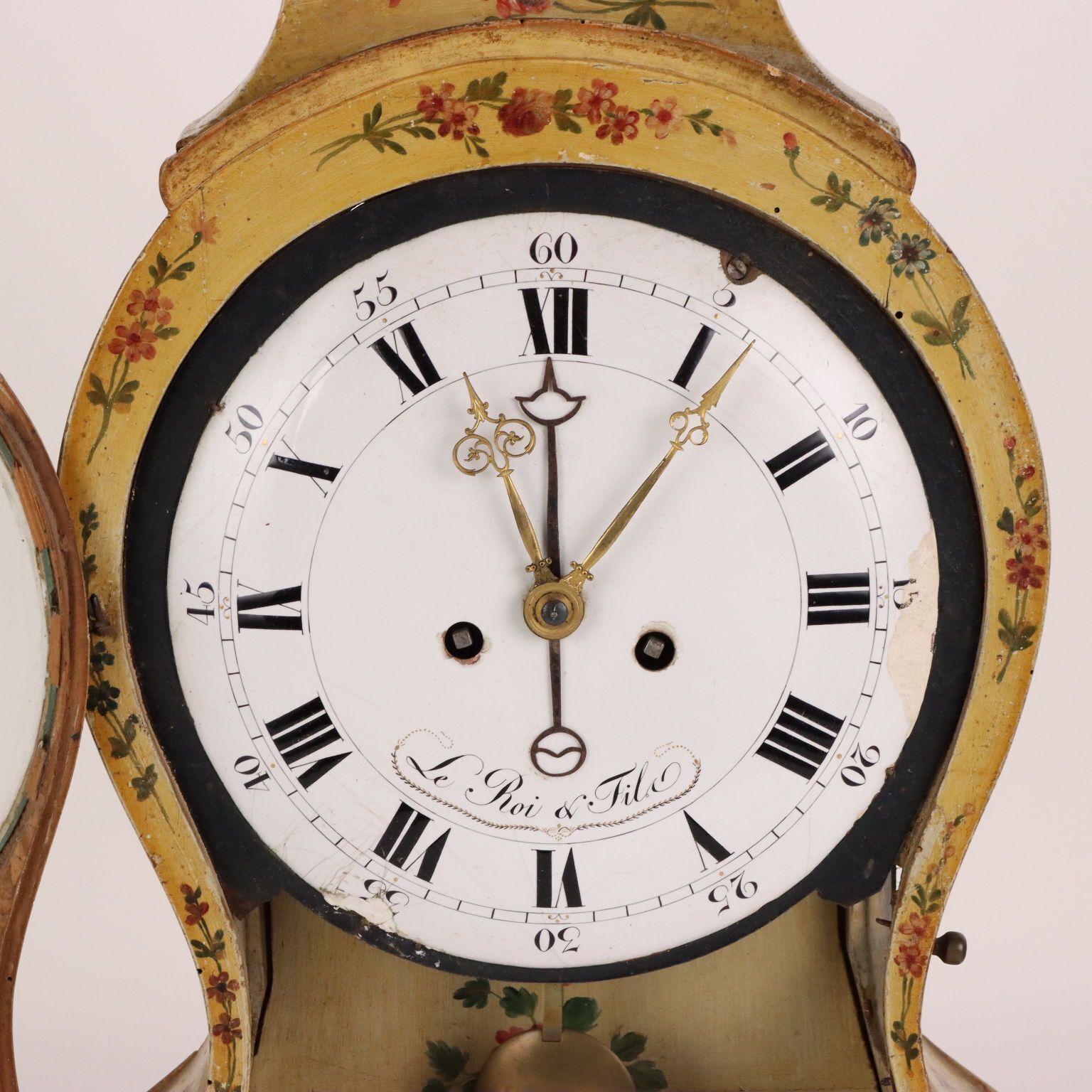Antique Pendulum Clock Wood Decorations France XVIII Century photo Home Decor