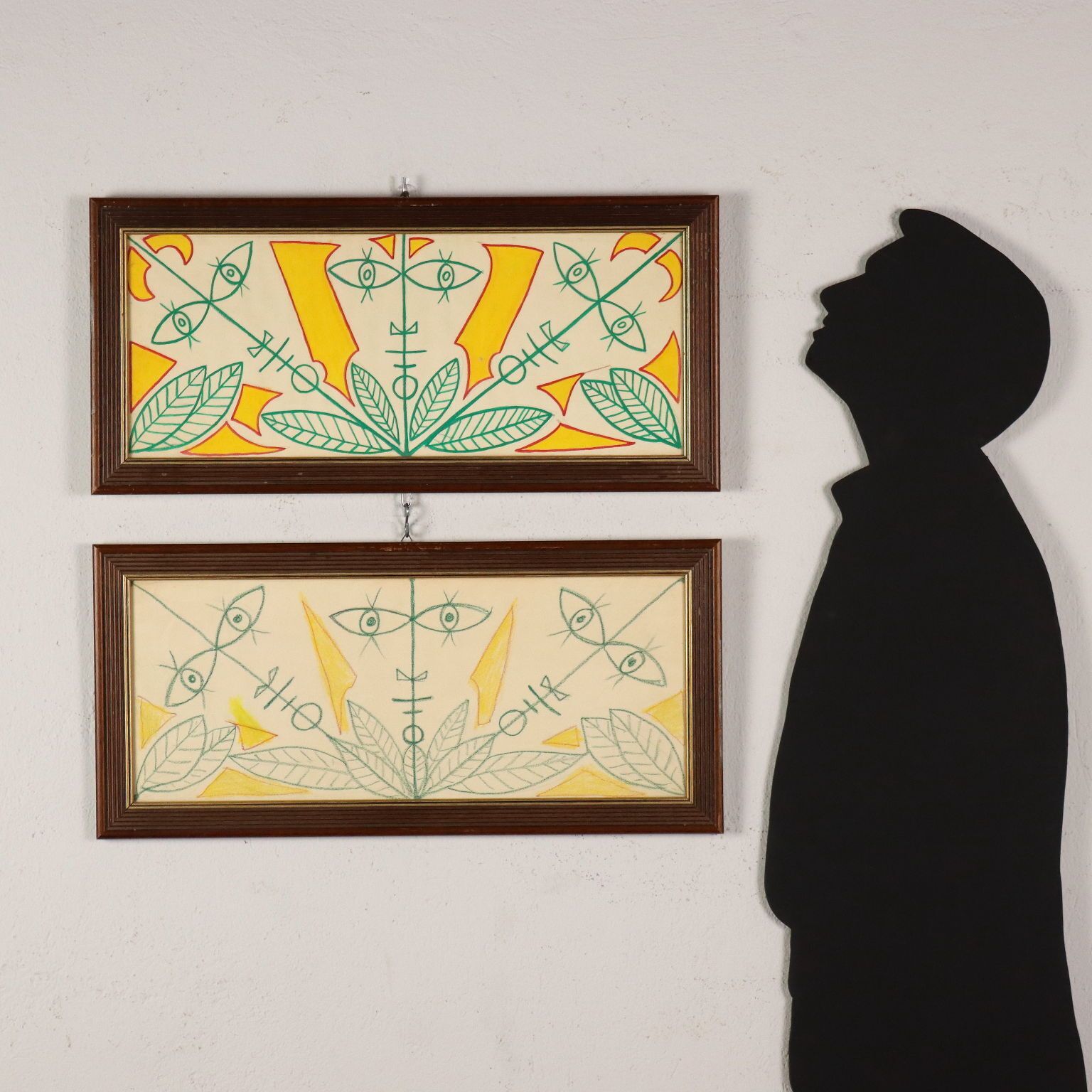Drawings By Jean Cocteau Gouache On Paper Framed XX Century photo furniture