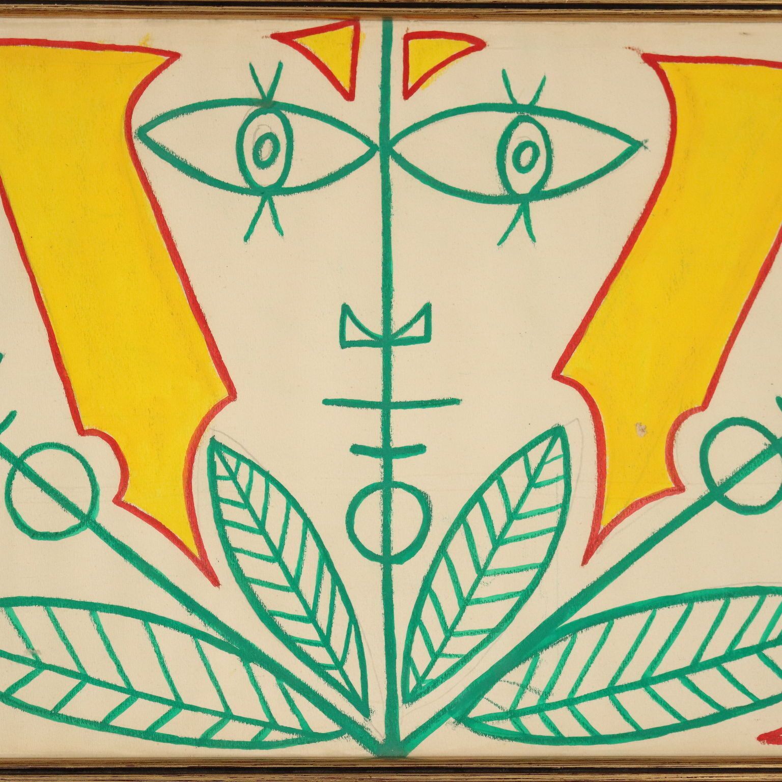 Drawings By Jean Cocteau Gouache On Paper Framed XX Century photo for sale