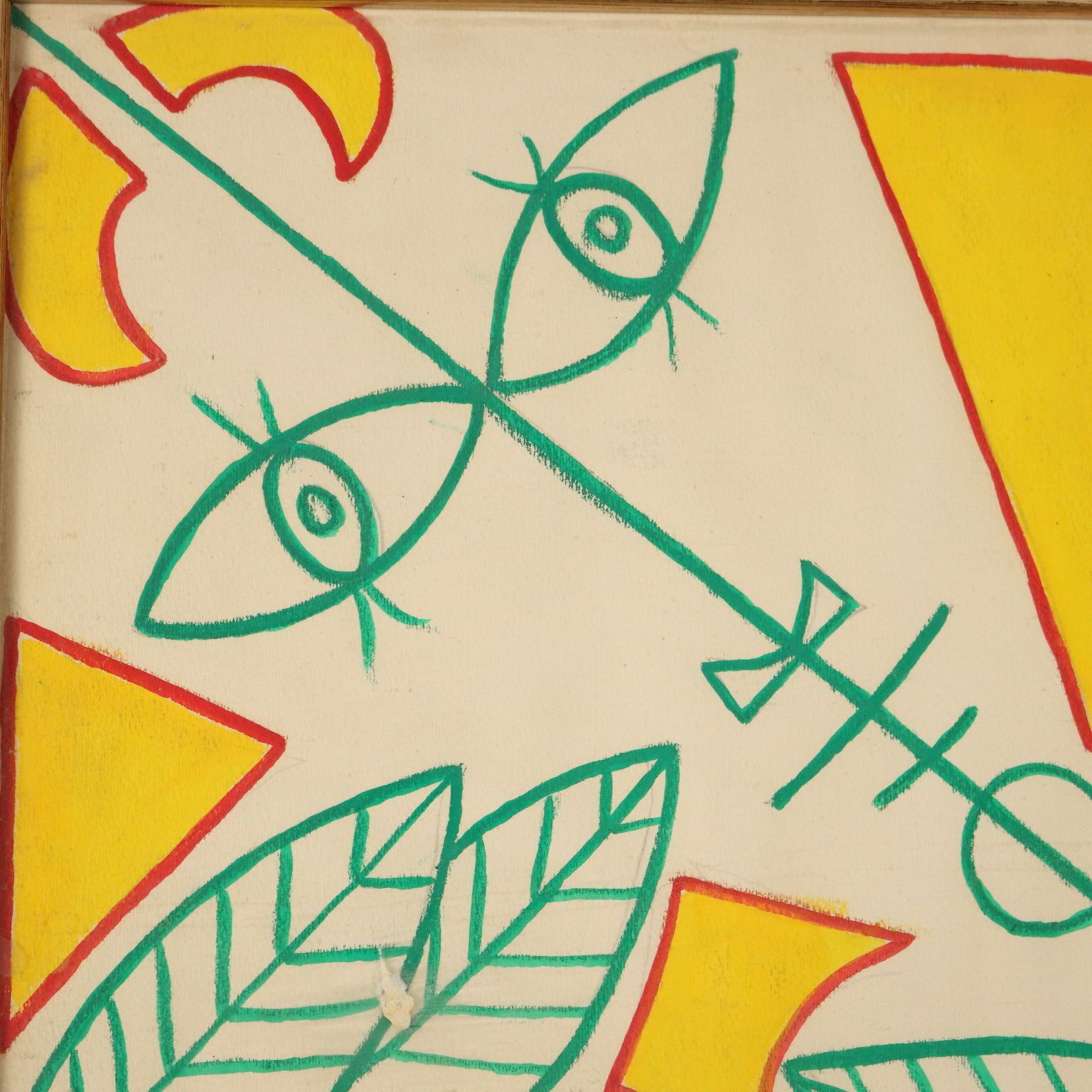 Drawings By Jean Cocteau Gouache On Paper Framed XX Century photo Art