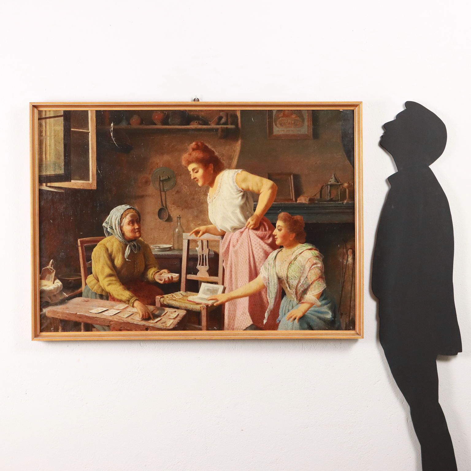 Interior Scene Attr. To G. Bellei Oil On Canvas XIX Century photo furniture