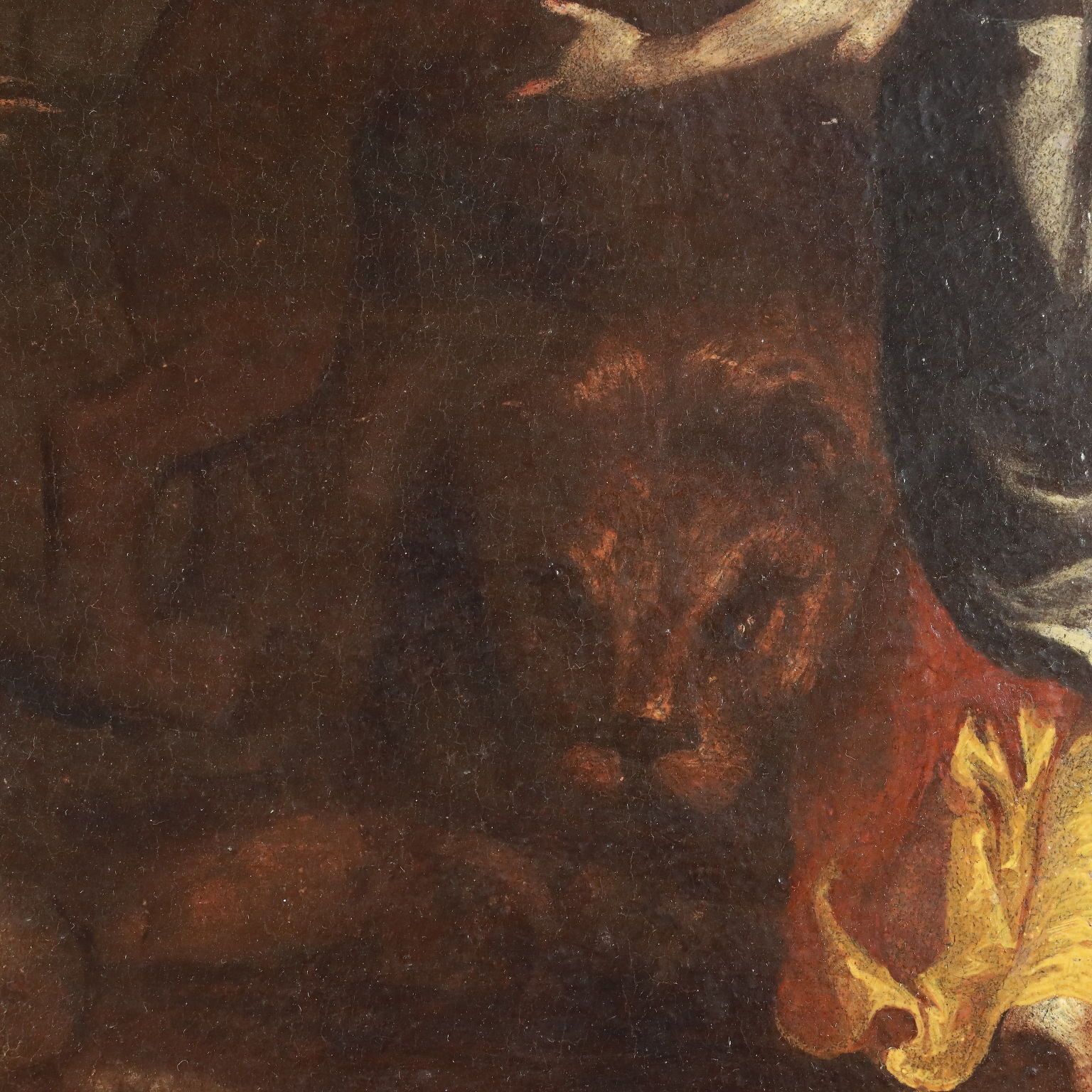 Painting Daniel In The Lion's Dem Oil On Canvas XVII Century photo Art
