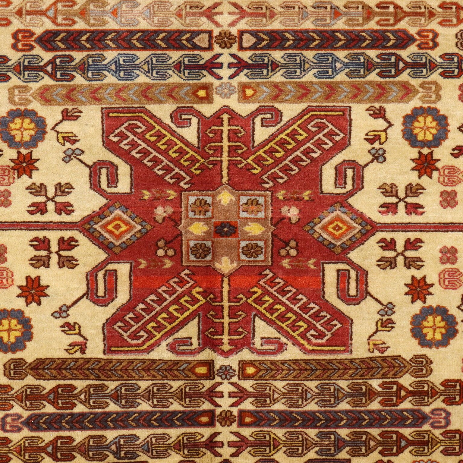 Antique Shirwan Carpet Cotton Heavy Knot Russia 108 X 68 In photo for sale