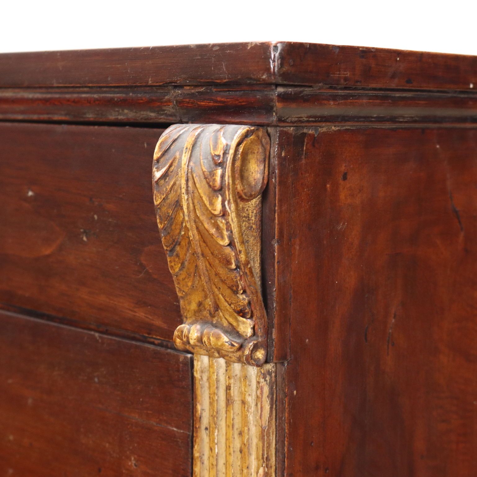 Antique Empire Bedside Table Walnut Drawer Italy XIX Century photo 470.0