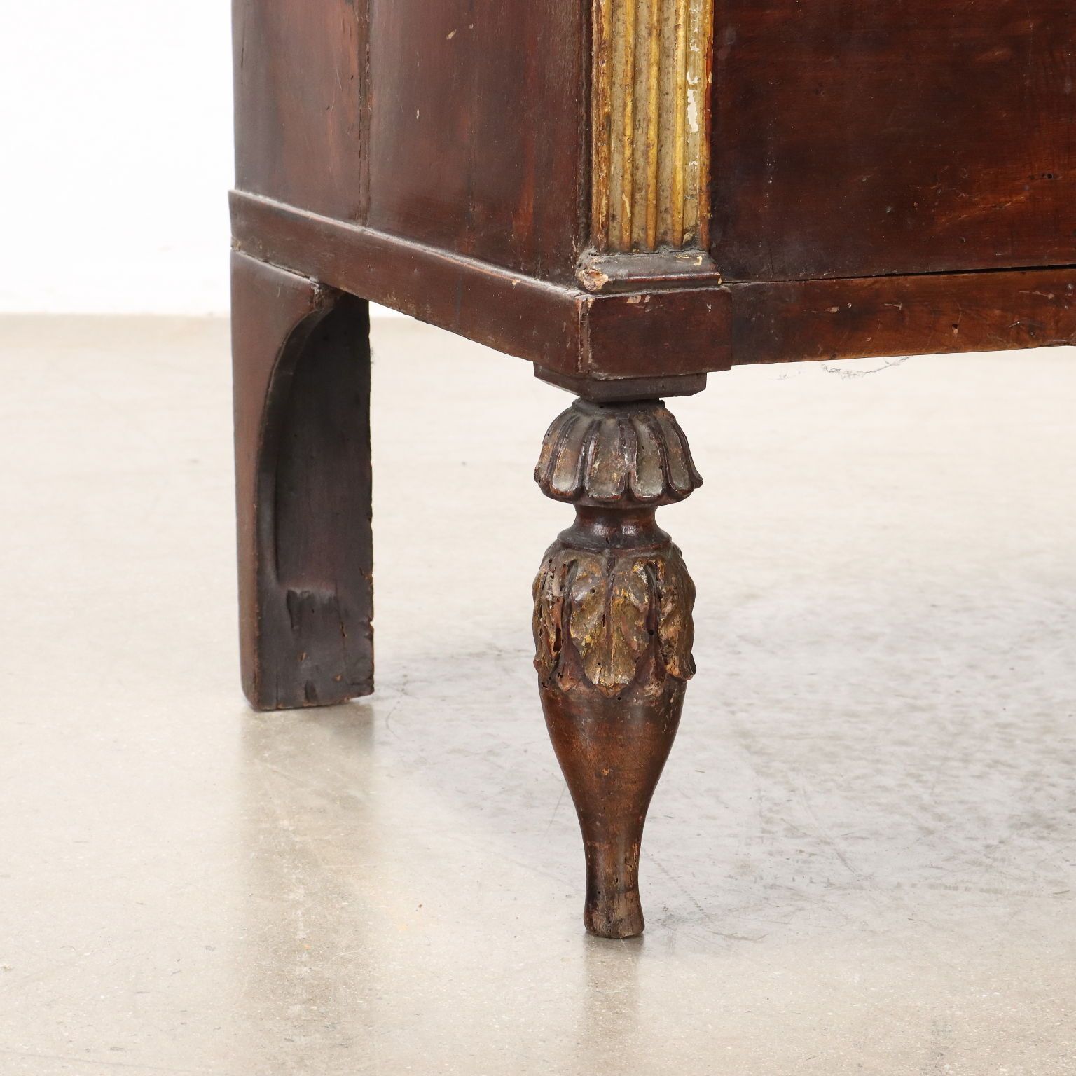 Antique Empire Bedside Table Walnut Drawer Italy XIX Century photo vinterior