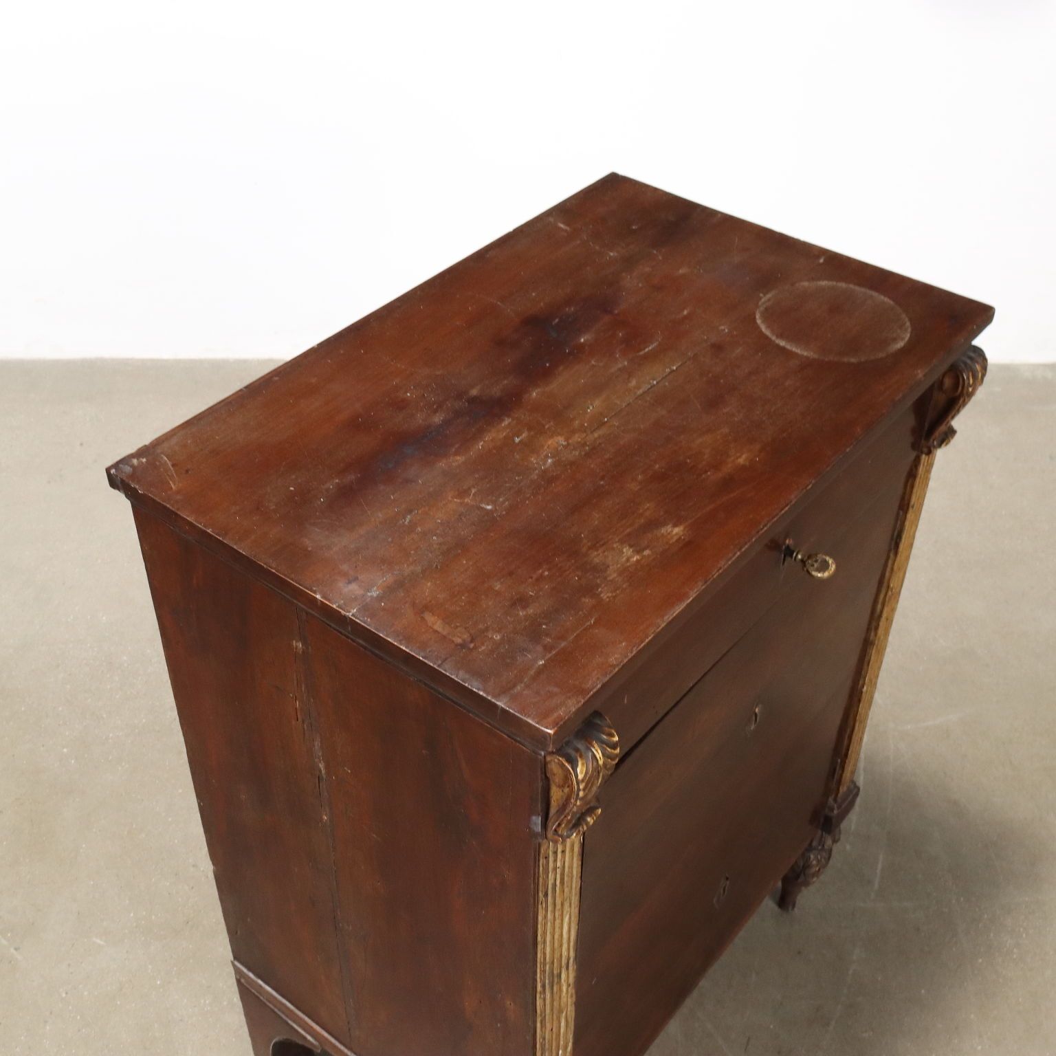 Antique Empire Bedside Table Walnut Drawer Italy XIX Century photo buy