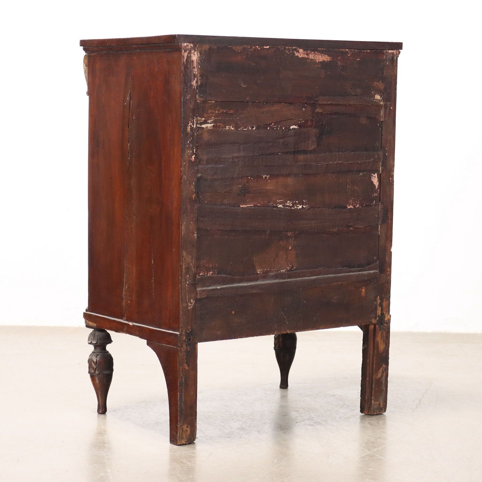 Antique Empire Bedside Table Walnut Drawer Italy XIX Century photo vintage