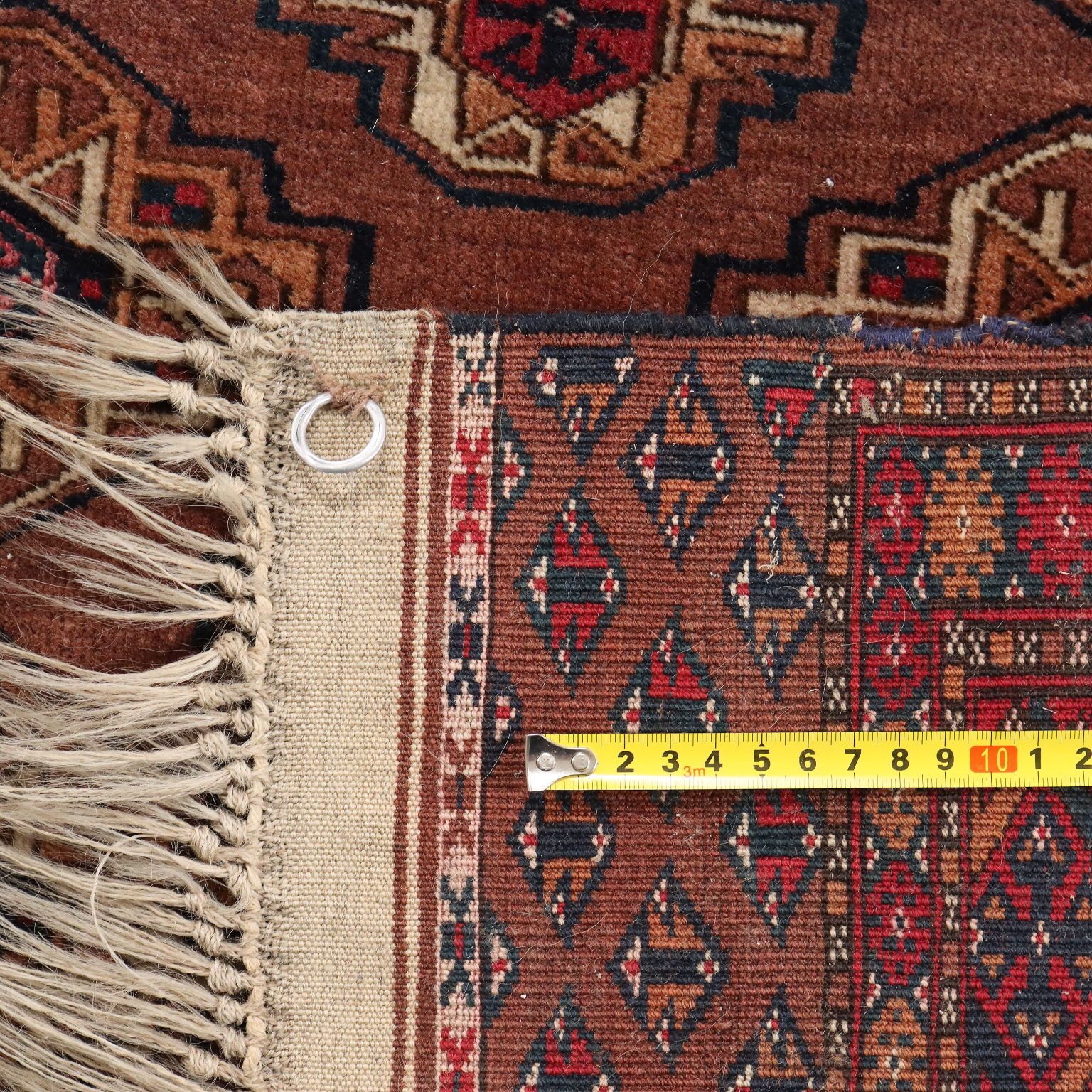 Antique Bukhara Carpet Wool Thin Knot Turkmenistan 75 X 47 In photo vinterior