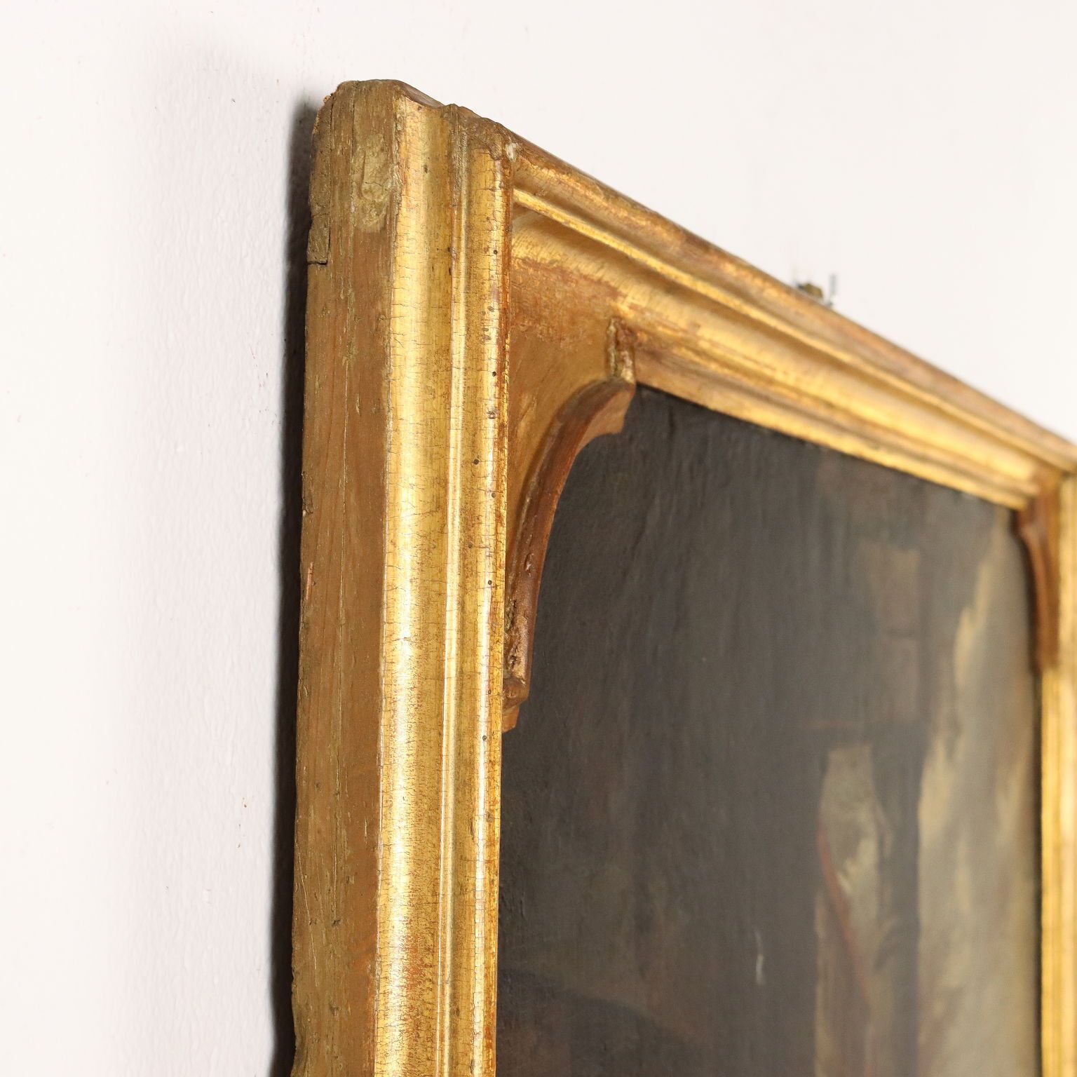 7170.0 Antique Painting With The Holy Family Oil On Canvas '600 photo