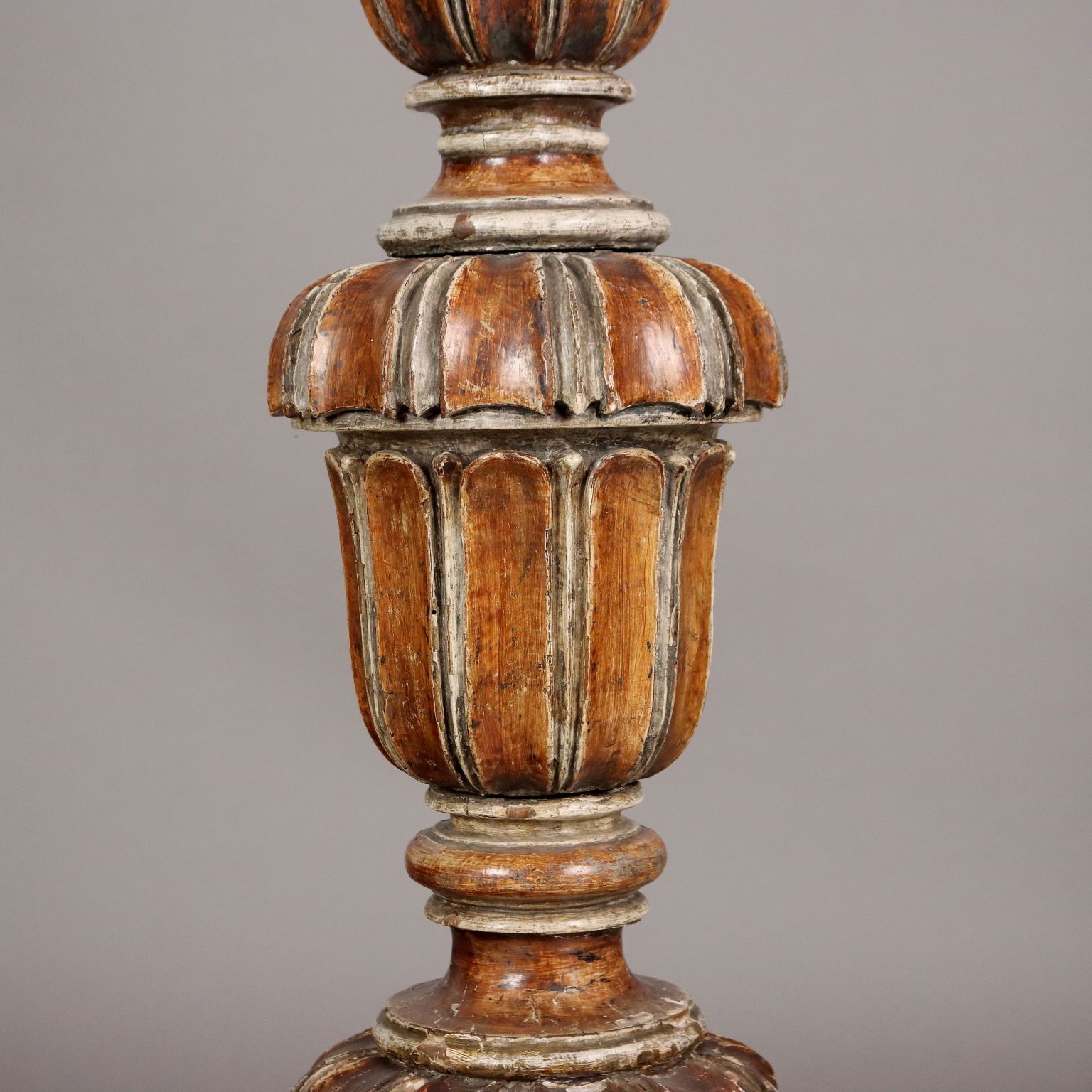 Antique Floor Lamp Lacquered Wood Italy XIX Century photo 640.0