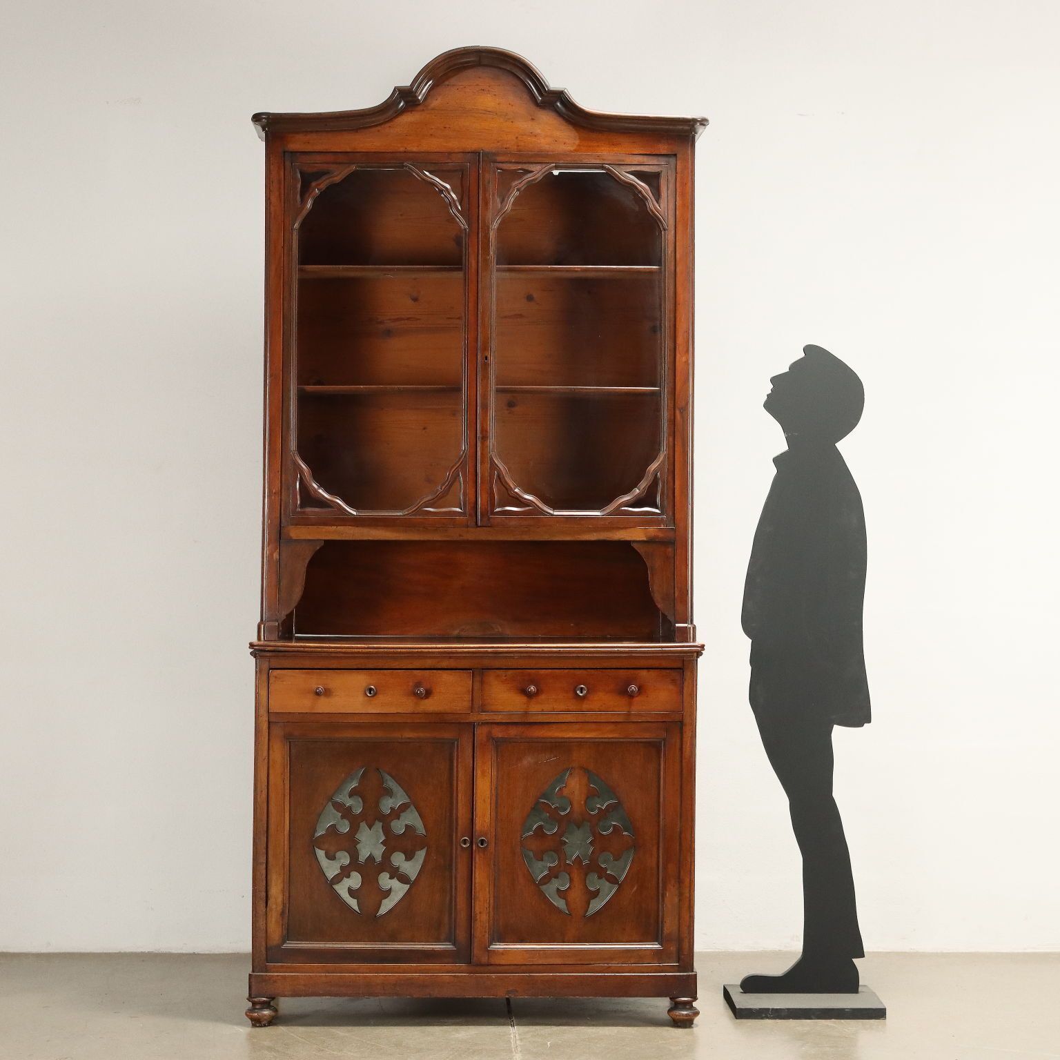 Antique Double Top Showcase With Drawers Walnut Italy XX Century photo furniture