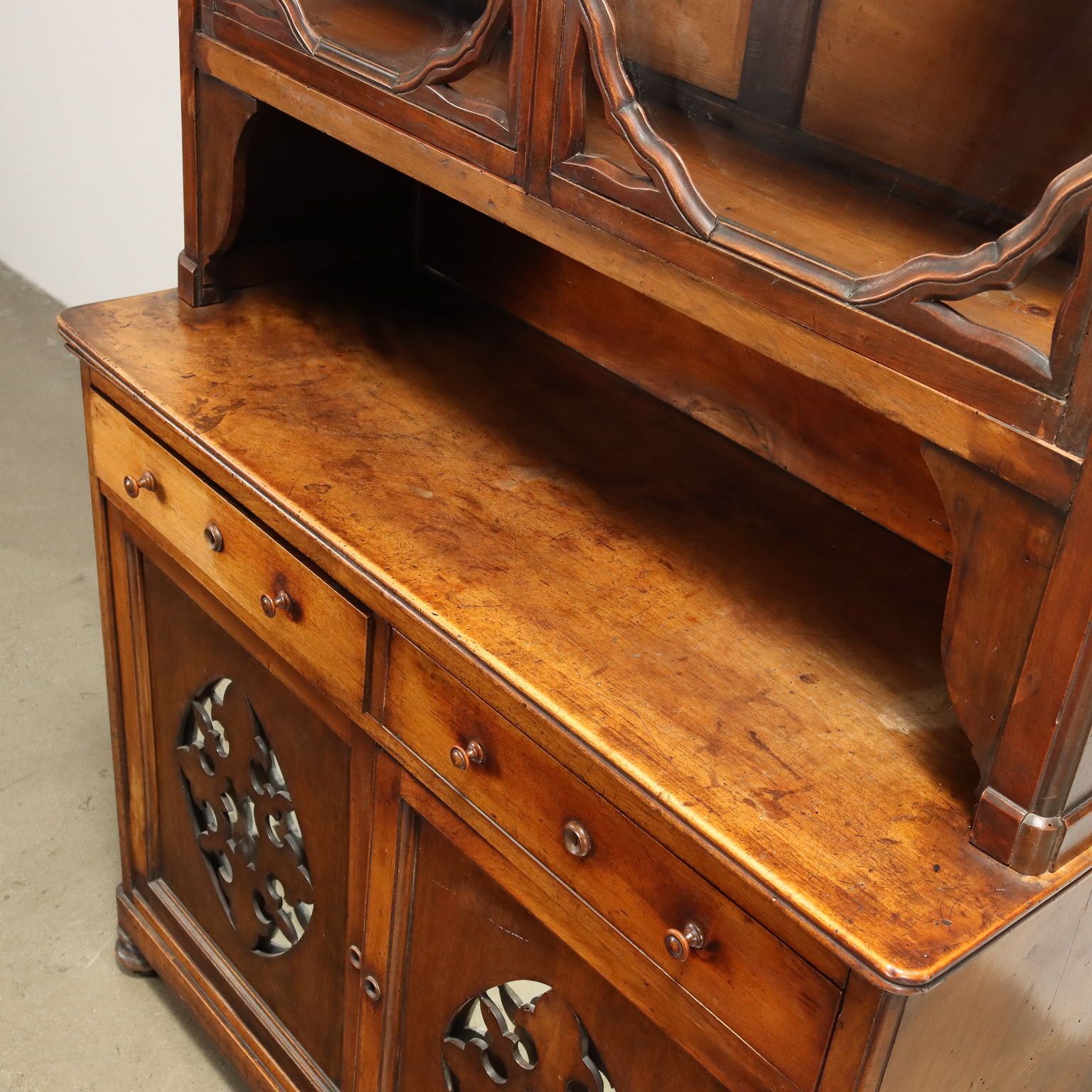 Antique Double Top Showcase With Drawers Walnut Italy XX Century photo buy