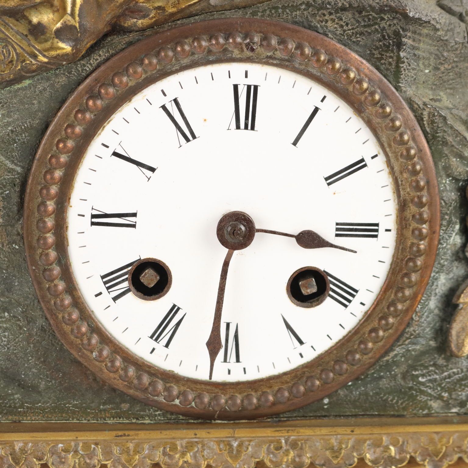 photo furniture Antique Clock Gilded Bronze With Basement France XIX Century