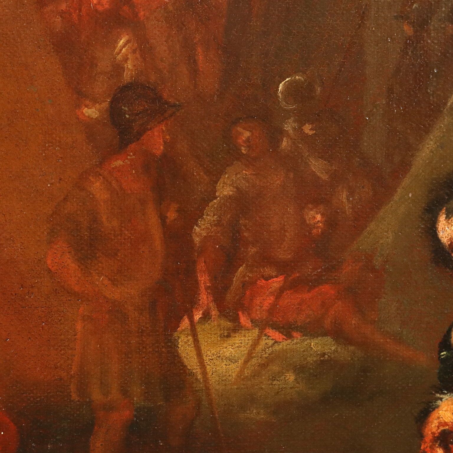 Antique Painting With Historical Subject Oil On Canvas XVII Century photo buy