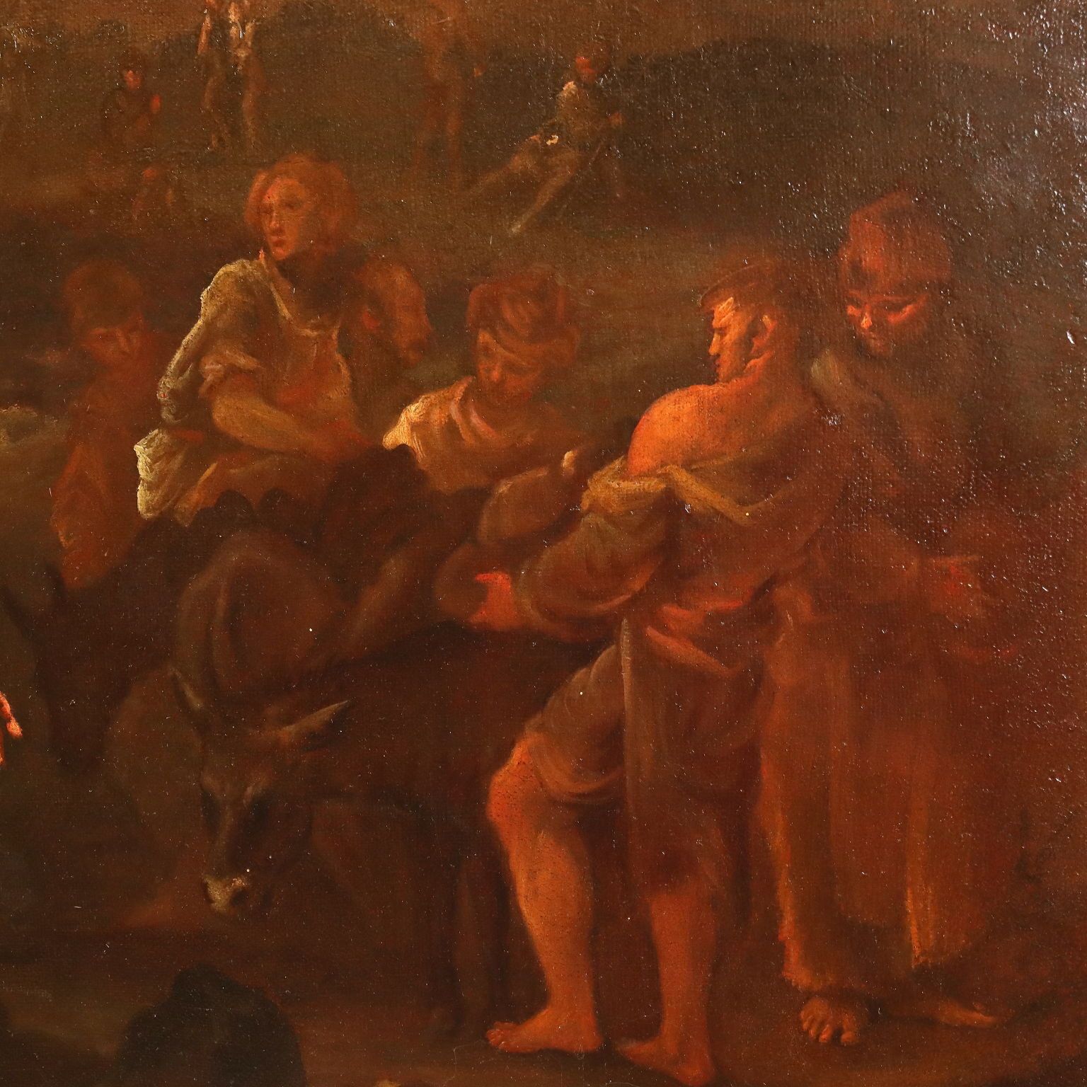 Antique Painting With Historical Subject Oil On Canvas XVII Century photo vintage