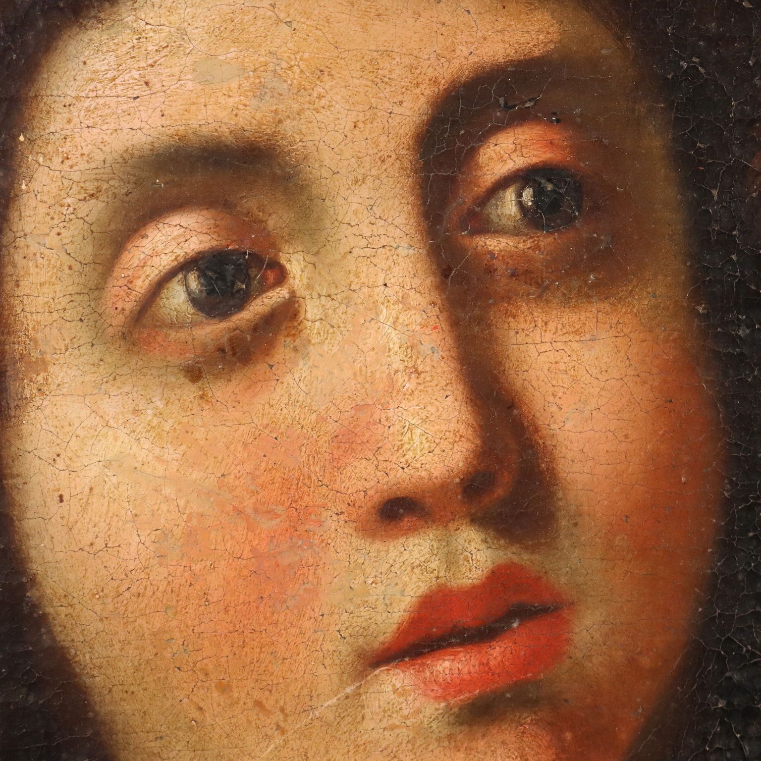 Antique Painting With Religious Subject Oil On Canvas XVIII Century photo Art