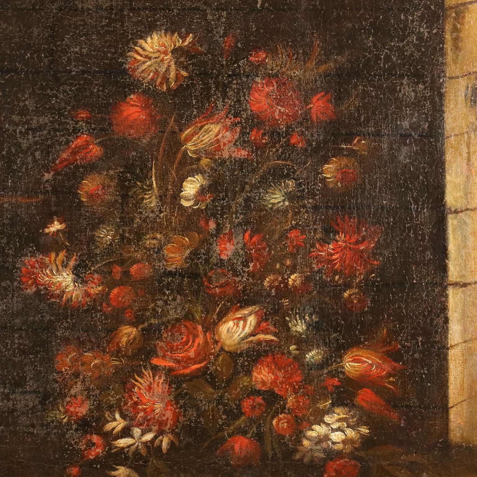 Antique Painting With Still Life Oil On Canvas Europe XVII Century photo Art