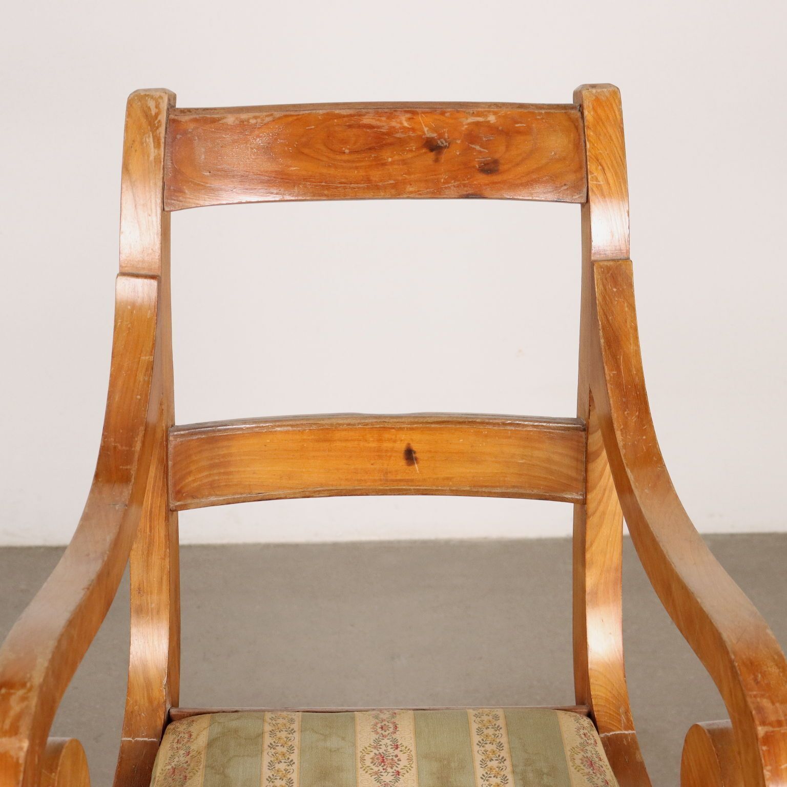 Antique Louis Philippe Armchair Cherrywood Italy XIX Century photo for sale