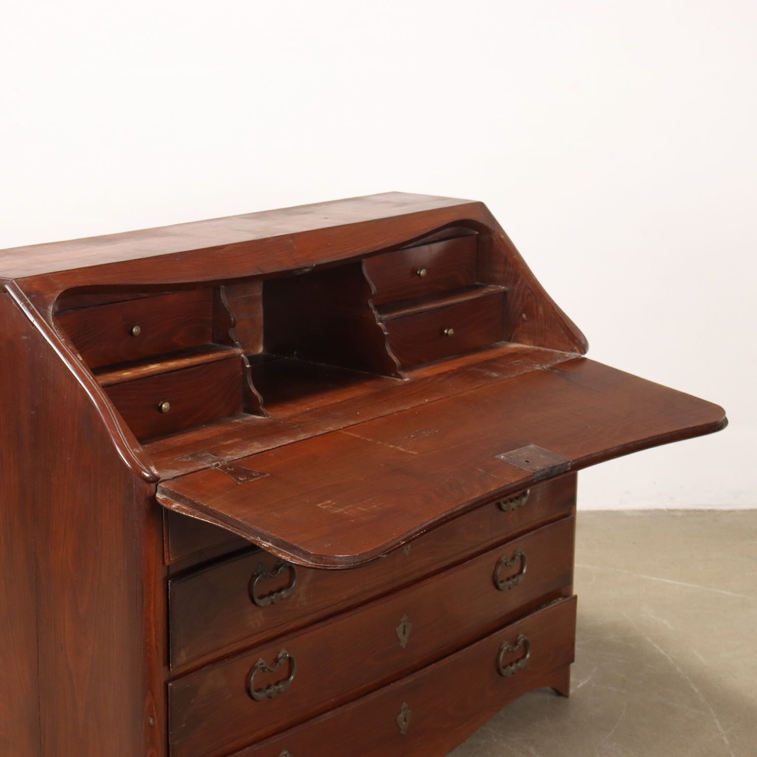 Antique Piedmontese Flap Cabinet Chestnut Poplar Italy XVIII Century photo for sale