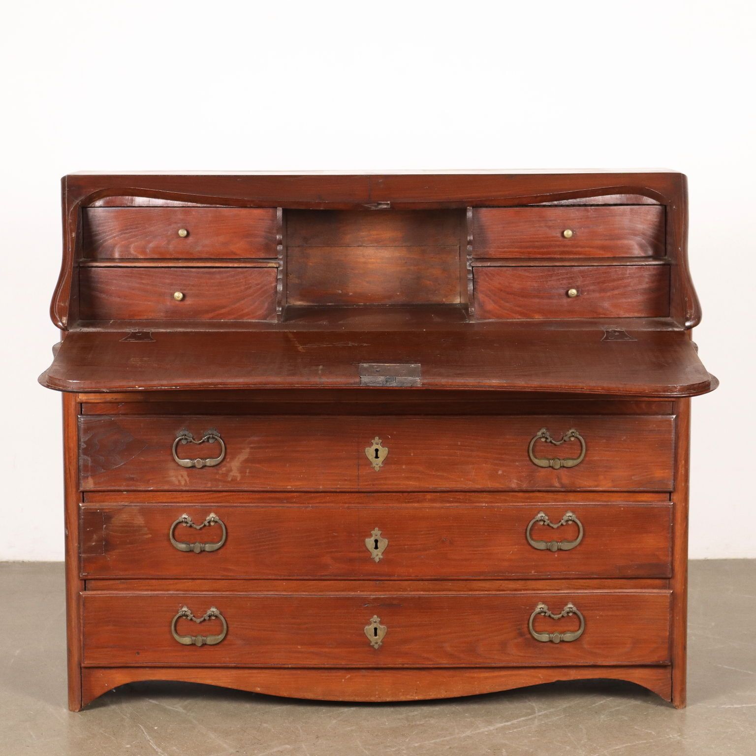 Antique Piedmontese Flap Cabinet Chestnut Poplar Italy XVIII Century photo Furniture